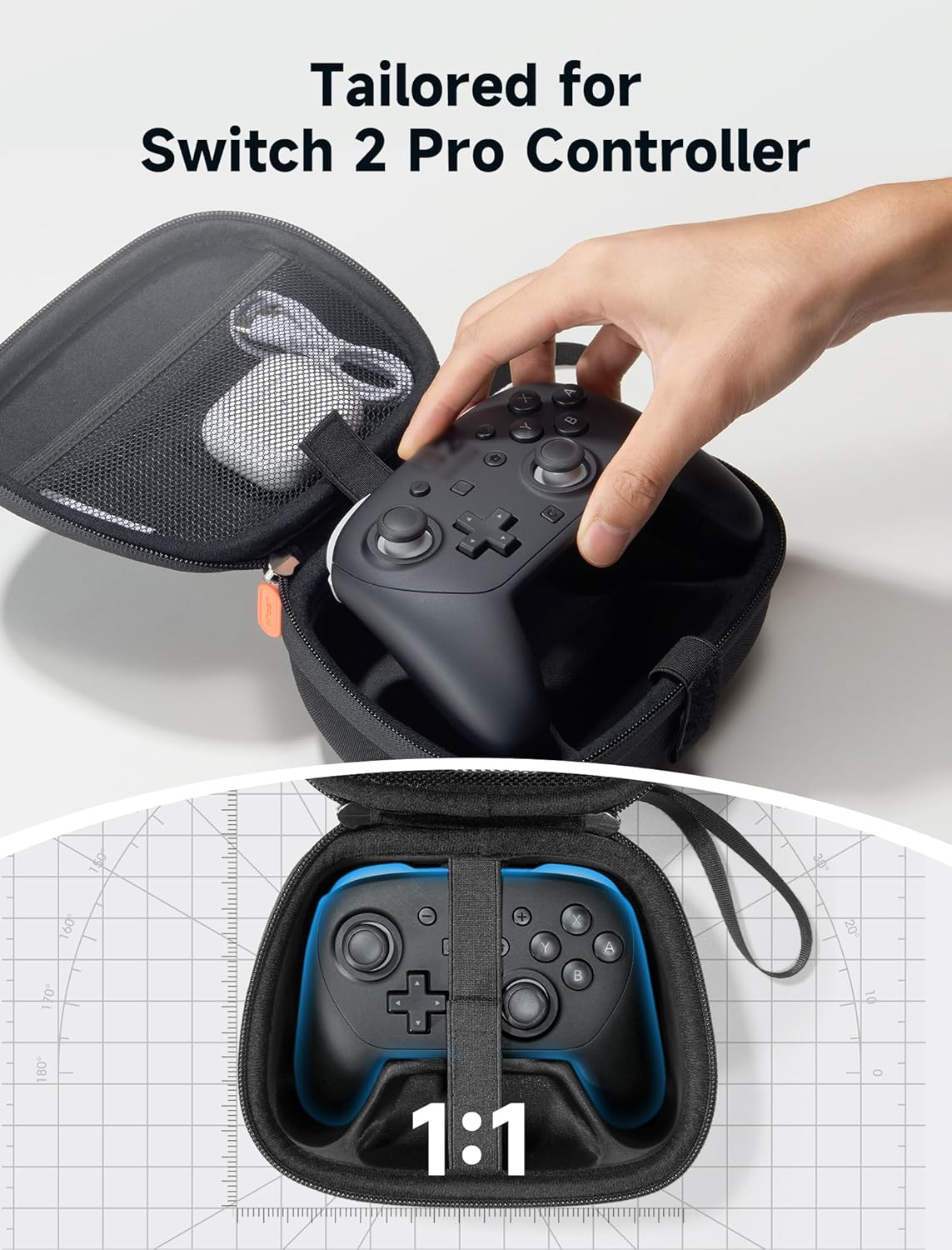 JSAUX Carry Case Compatible with Nintendo Switch 2 Pro Controller (2025), Travel Protective Case All-Around Protection Portable Carrying Bag -Black BG0127 image number 1