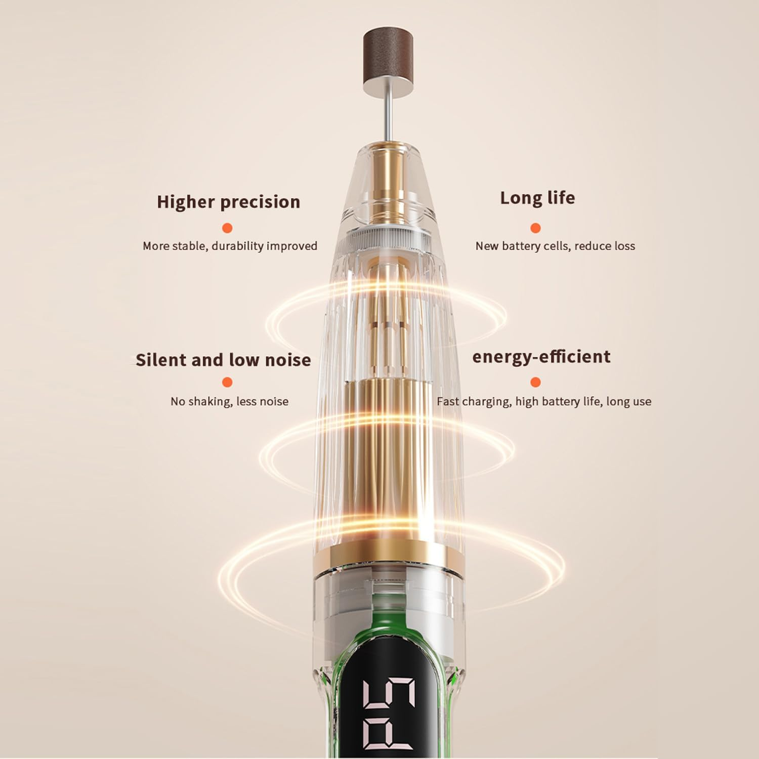 Mincham Portable Electric Nail Drill File, Stepless Speed Adjustment USB-C Rechargeable, Professional Manicure Pedicure Tool for Home/Salon