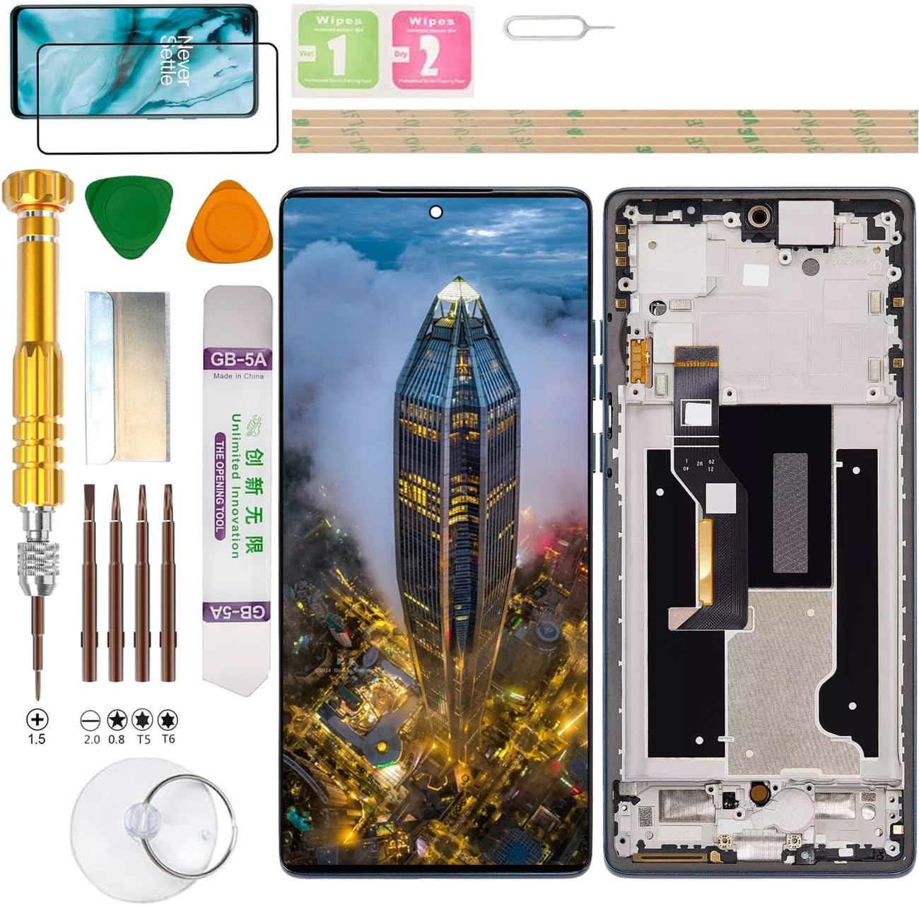 Gadget Troops (No Fingerprint) LCD Display Assembly for Motorola Edge 50 Fusion XT2429-2, MC424 Screen Replacement Kit (Blue) image number 2