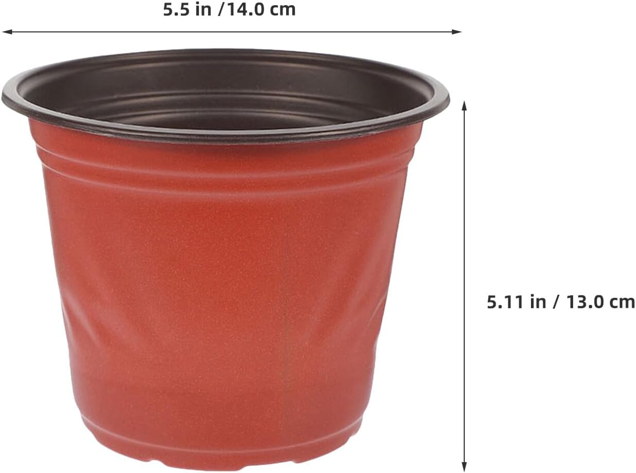 Kisangel 100Pcs Plastic Nursery Pots Drainage Holes 5.5X5.11 round Flower Transplanting Containers for Gardening Succulent Planters and Seedling Propagation image number 1