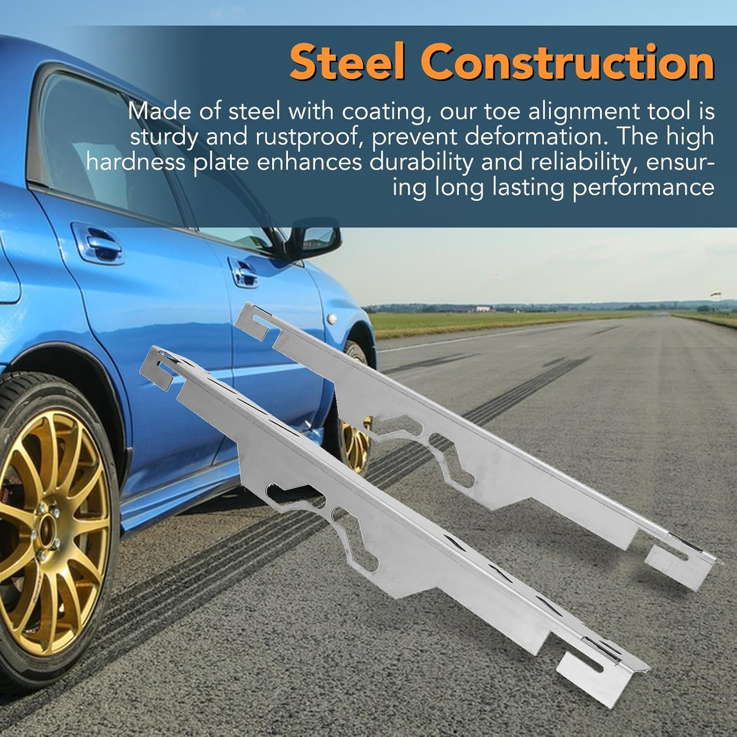 2PCS Front End Alignment Tool, Home Wheel Alignment Kit, Heavy Duty Wheel Alignment Tools with Hanging Hole, Wheel Hub Locating Plate Set for Vehicle, Silver image number 3