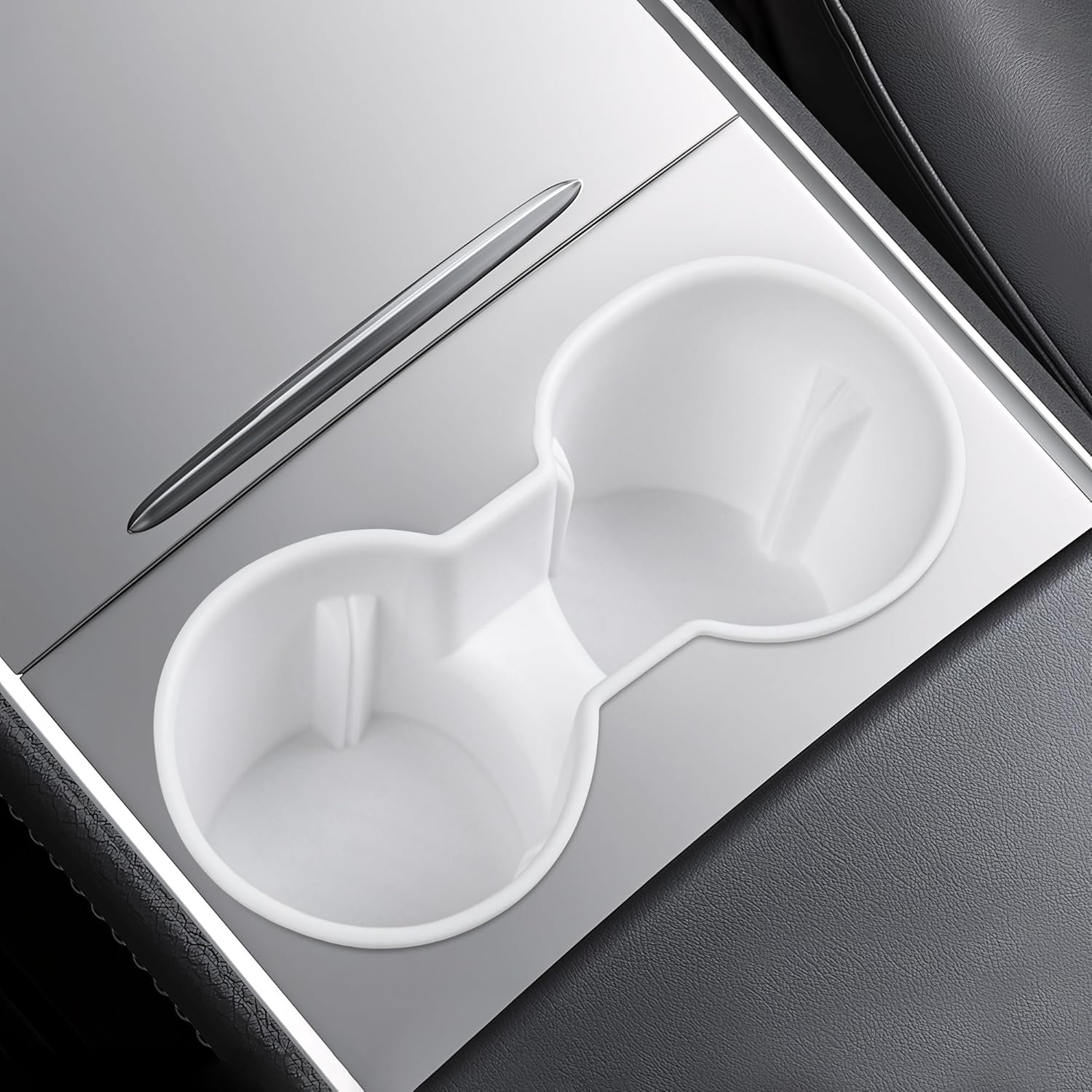 Frani Center Console Cup Holder Designed for Tesla Model 3 2021-2023 Model Y 2021-2024,Tesla Interior Center Console Accessories White