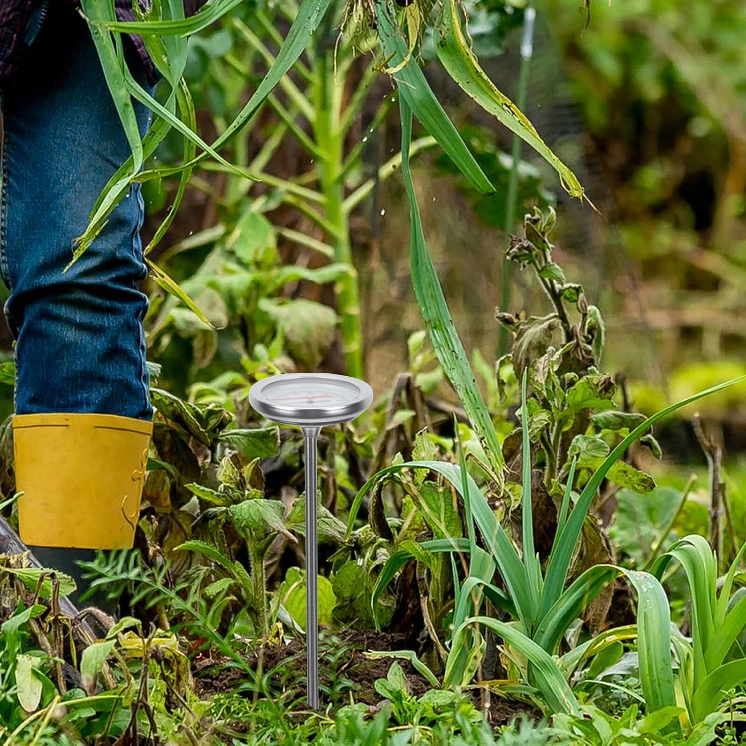 Stainless Steel Soil Thermometer Probe with Scale Precision Compost Thermometer Tool for Gardening Long Stem Temperature Detector C- image number 2