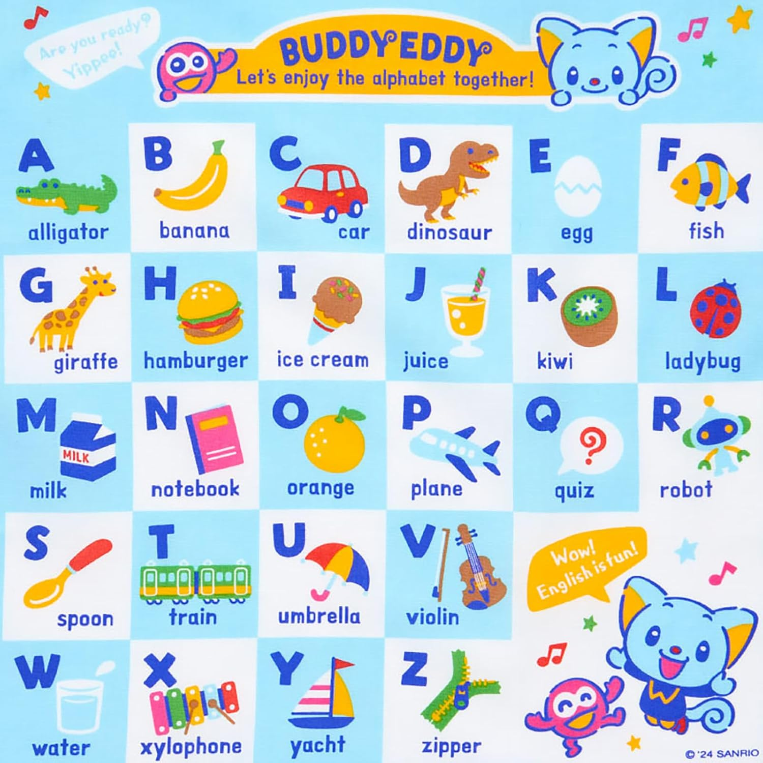 Sanrio 144304 Handkerchief Eddy Cotton image number 2