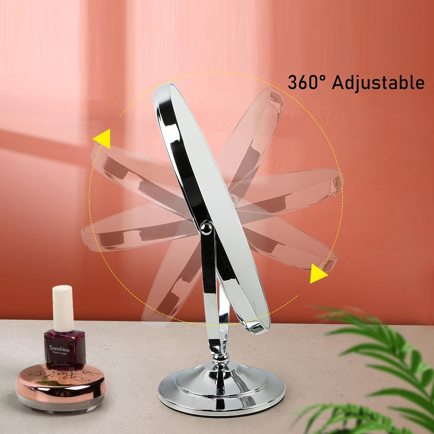 Vanity Mirror Makeup Mirror with Stand, 1X/3X Magnification Double Sided 360 Degree Swivel Magnifying Mirror, Portable Table Desk Counter Top Mirror Bathroom Shaving Mirror