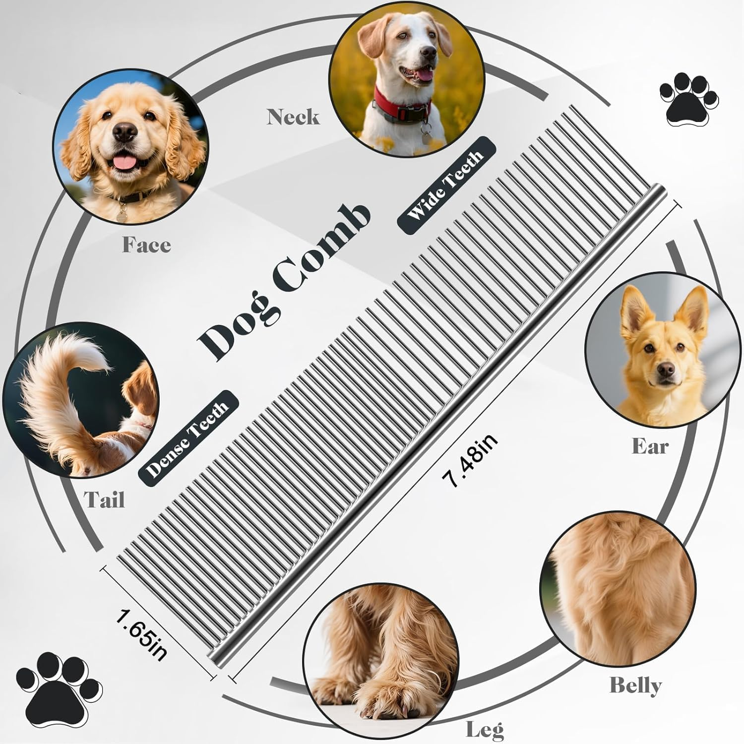 YOUDIWADI 3PCS Slicker Brush for Dogs & Pet Comb&Pet Hair Remover,Professional Dog Grooming Brush with Extra Long Pins to Effectively Remove Tangles, Knots and Mats