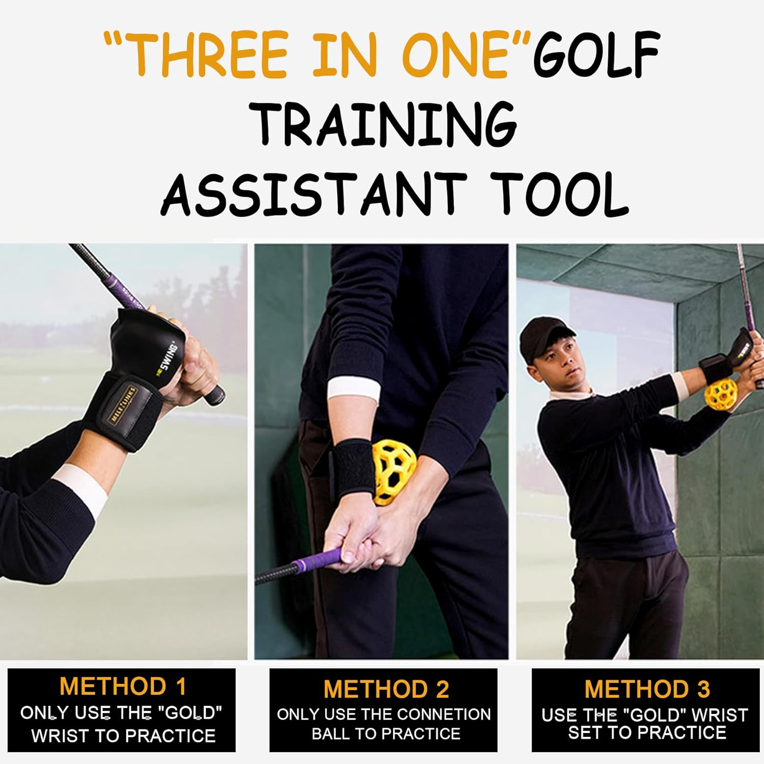 MELE LINKS Golf Trainer Ball, Golf Swing Trainer Ball, Golf Wrist Trainer, Golf Swing Posture Corrector, Smart Ball Golf Training Aid for Golfer Beginner Practice Pro Swing image number 3