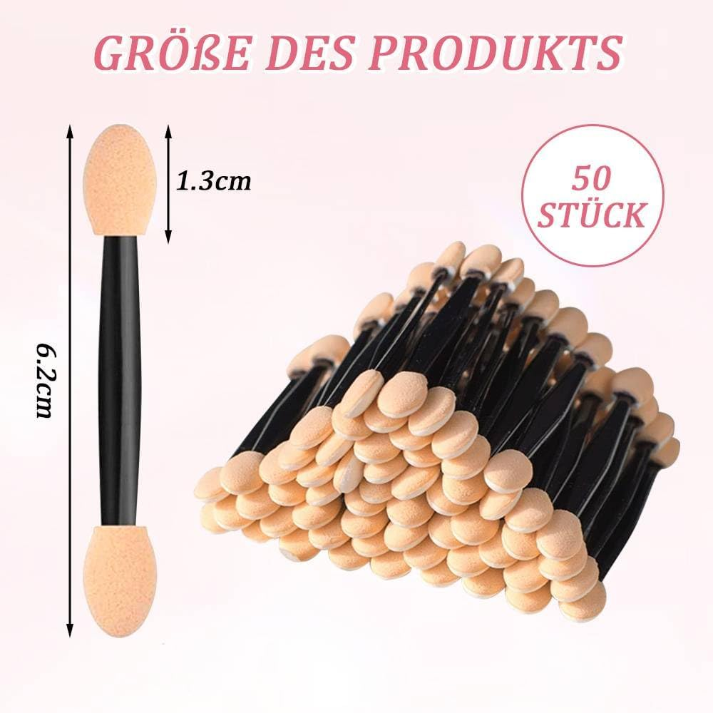 Funalix Pack of 50 Sponge Eyeshadow Applicators, Double Ended Disposable Eyeshadow Brushes, Eyeshadow Applicators, Sponge Makeup Stick for Makeup Adults, Girls and Women image number 1