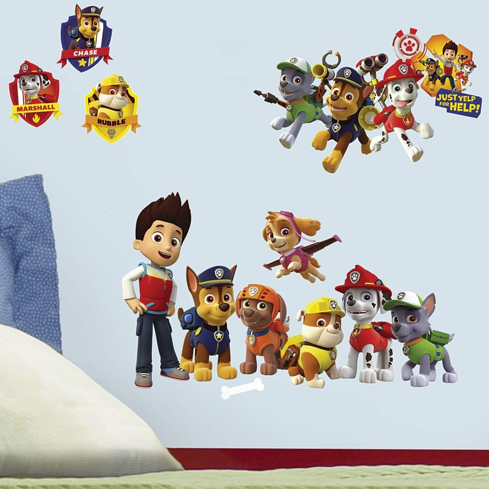 Roommates RMK2640SCS Paw Patrol Peel and Stick Wall Decals 10 Inch X 18 Inch image number 1