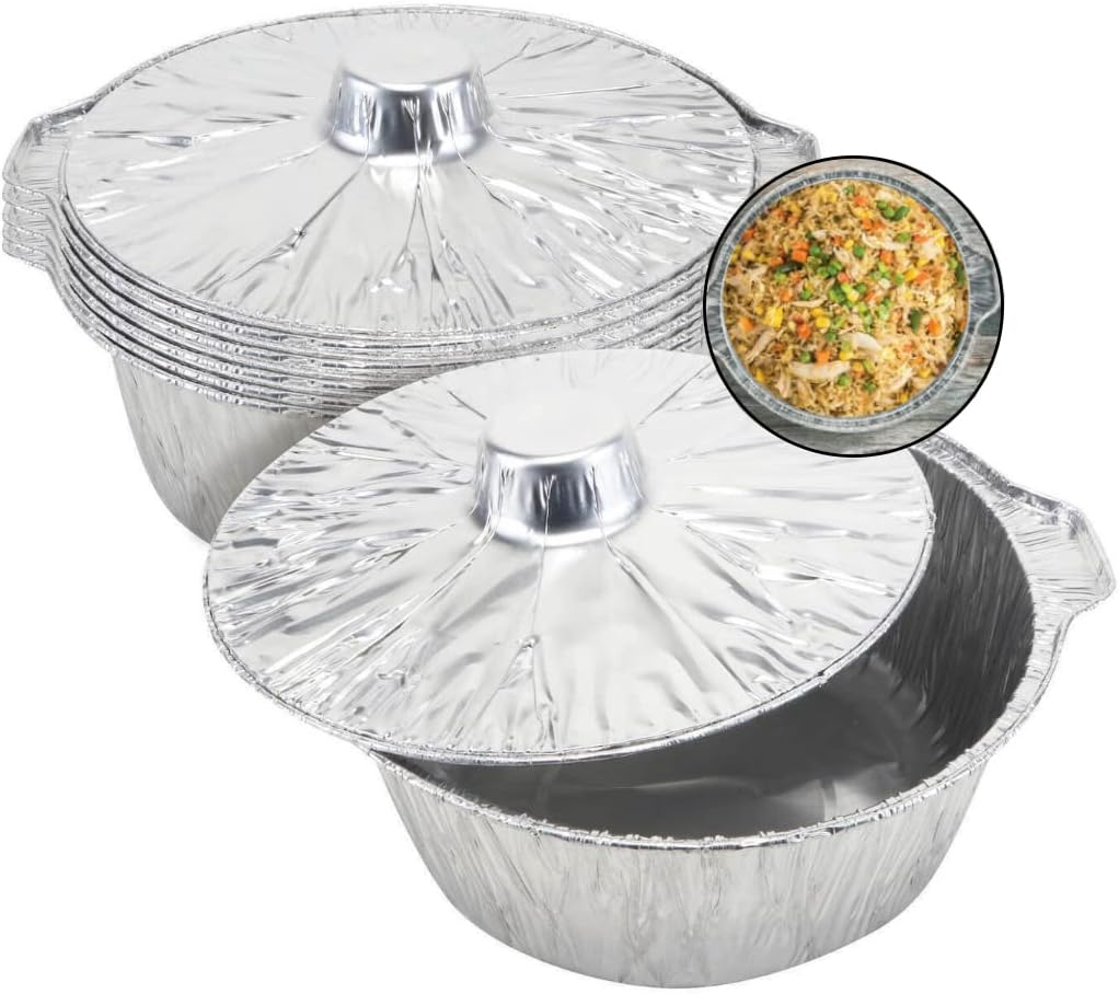[6PK] Home Master Aluminium Foil Bowls & Lids Oven Freezer Safe 29Cm*12Cm 11.5Inch Ideal for Food Takeaways and as Baking Pans for Pies, Cake, Cookie, and Cheesecake image number 5