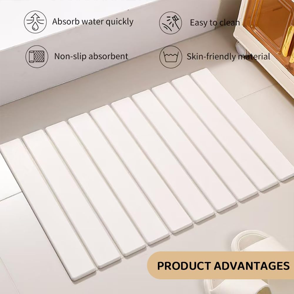 Diatomaceous Earth Dish Drying Mat &ndash; Waterproof & Non-Slip, Foldable Drying Pad for Dishes & Cups &ndash; 60 X 39Cm (White, Large) image number 6