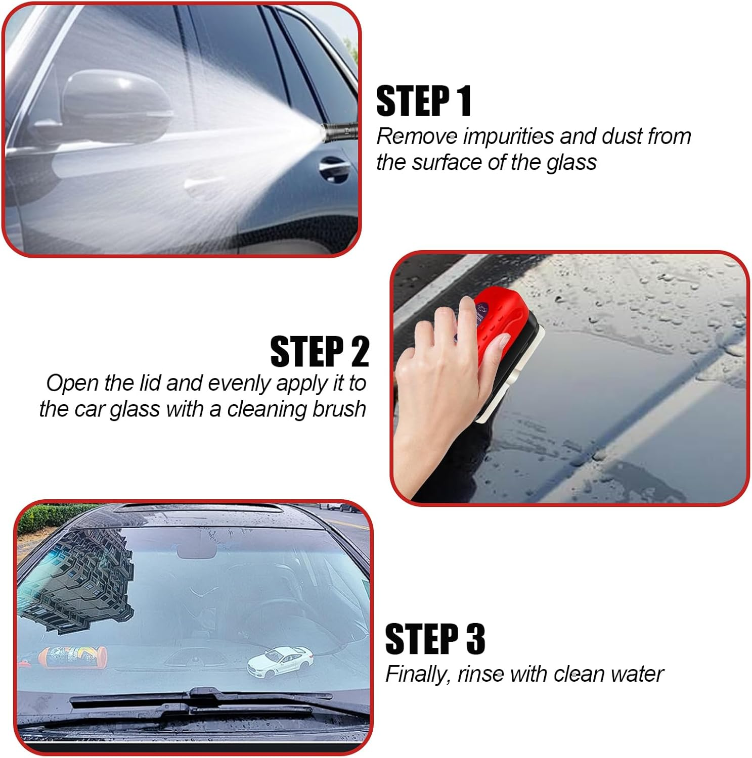 Automotive Oil Film Cleaning Brush, Oil Film Remover for Car Window, Windshield Oil Film Cleaner, Can Improve the Clarity and Visibility of Glass (4.05 Oz) image number 3