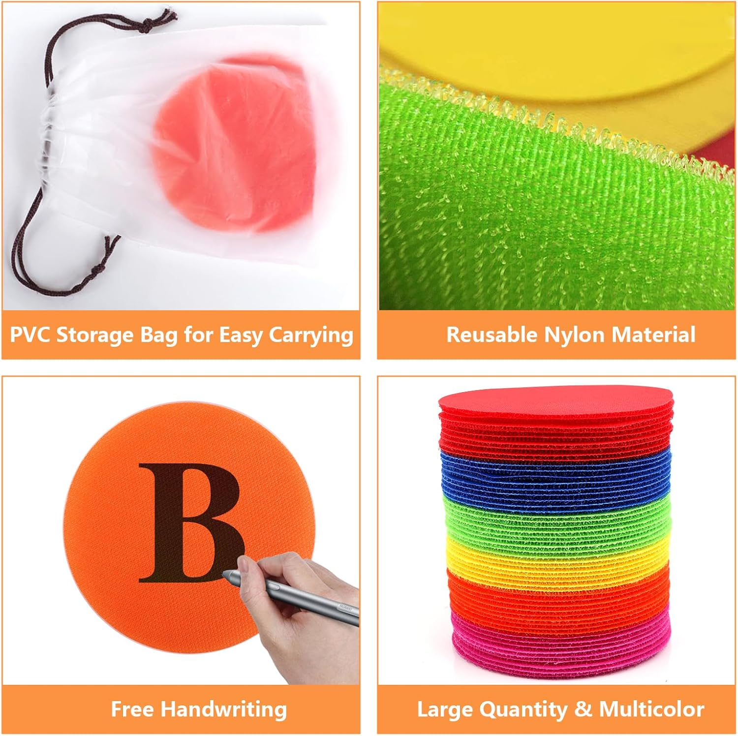 60 Pcs Carpet Sit Spots Dots Markers with Storage Bag for Classroom Circle Sitting, Multicolor Floor Dots Sit Sickers for Teacher Supplies Elementary School Kindergarten Decoration image number 6