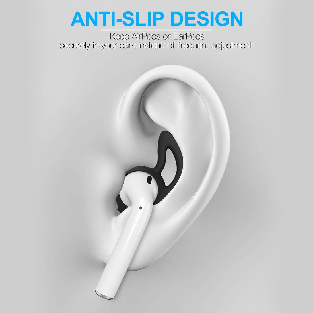 COYUN 6 Pairs of Silicone Ear Pads Compatible with Airpods Headphones, anti Drop Ear Hook for Ear Pods, Protection Headset, Non-Slip Protection, Multicoloured