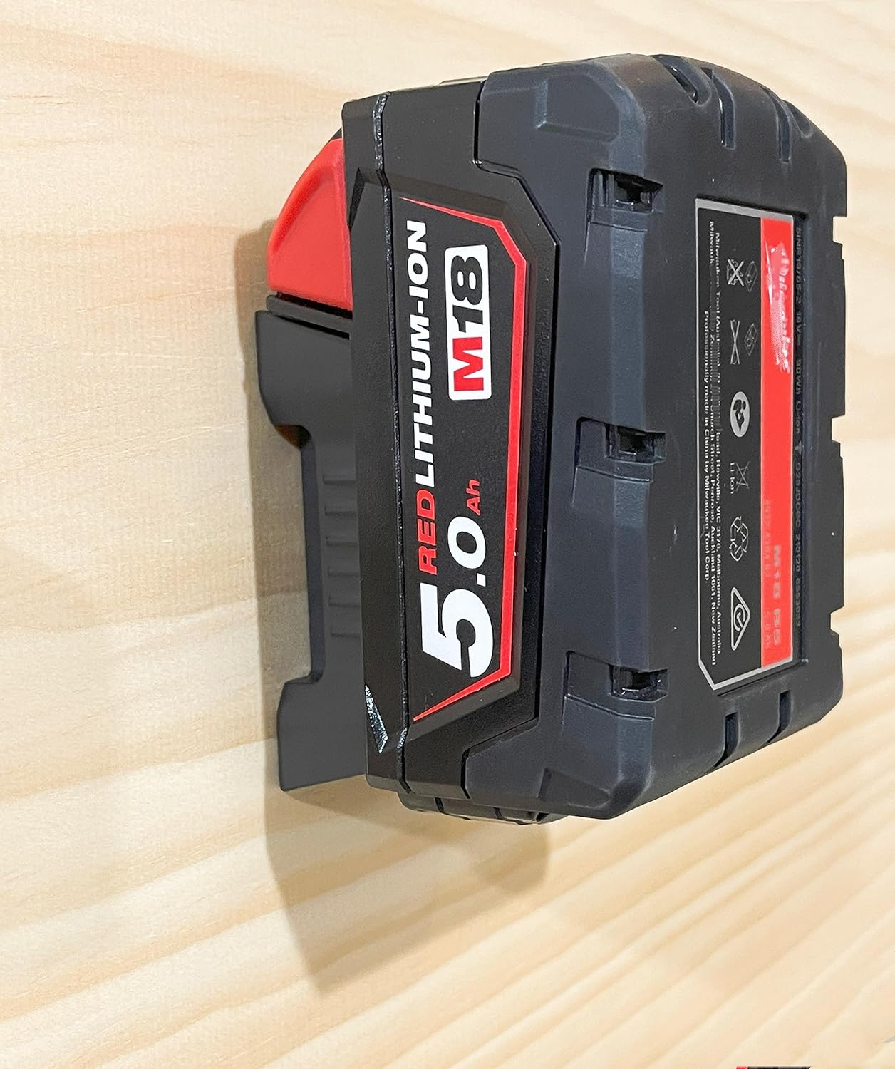 10Pcs Battery Holder Mount for Milwaukee 18V M18 Batteries | Wall Bracket | Milwaukee Battery Organizers | Black image number 2