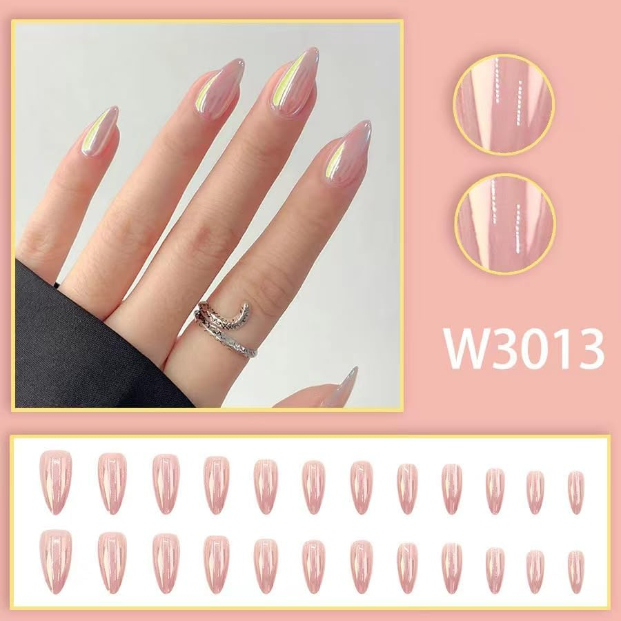 Sandanfine Pressing Style Fake Nails, Reusable Fake Nails, Fake Nails, Minimalist Fake Nails, Fashionable Fake Nails, with Press on Nail Adhesive10 image number 2