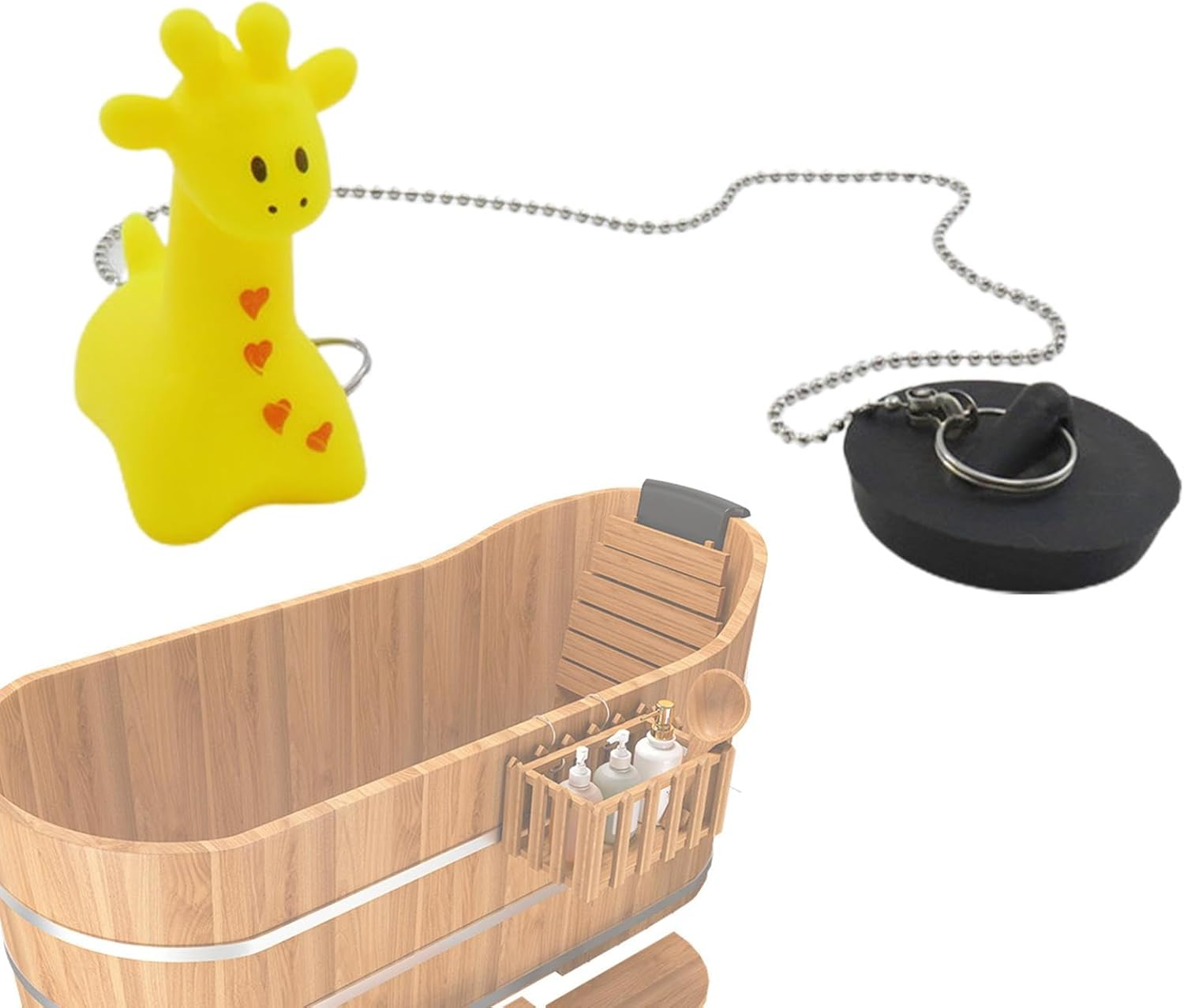 Rubber Bath Plug and Chain - Bath Plug with Chain Rubber | Floating Bath Tub Stopper and Chain | Cartoon Univeersal Drain Stopper Plug | Rubber Floating Bath Tub Stopper, Bathroom Sink Drain Stopper