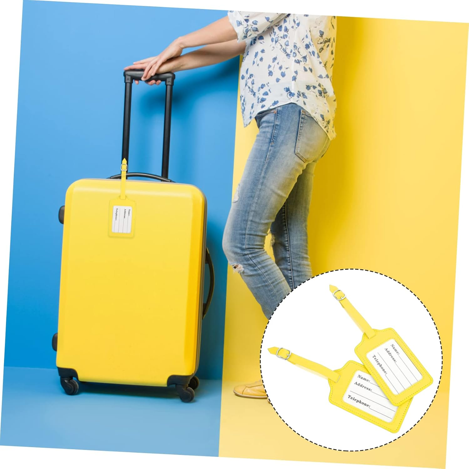 ABOOFAN 2Pcs Stainless Steel Luggage Tags Baggage Boarding Tags for Air Travel image number 6