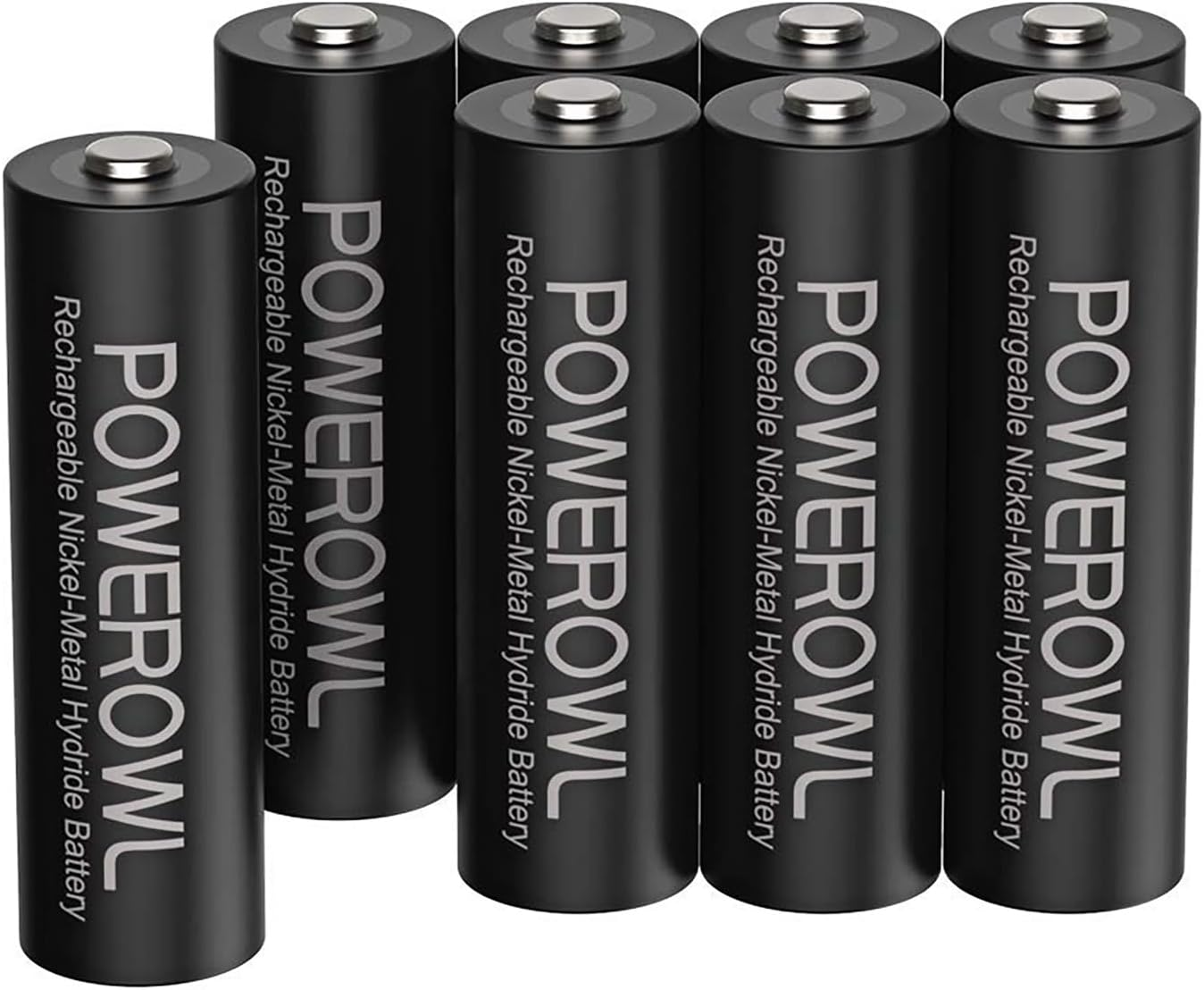 POWEROWL AA Rechargeable Batteries, 2800Mah High Capacity 8 Pack Rechargeable AA Batteries 1.2V Nimh Low Self Discharge image number 6