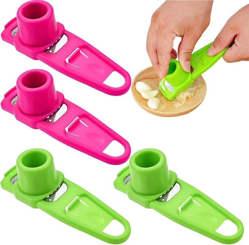 4 Pack Ginger Garlic Grinding, Small Hand Grinder for Garlic, Mini Food Chopper Dicer, Garlic Press Hand Specialty Tools Multi Functional Gadgets for Kitchen ﻿ image number 2
