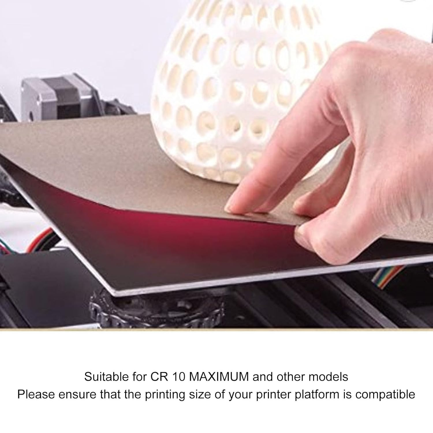 Magnetic Build Plate, 16.9 X 16.9 Flexible Removable Build Platform, PEI Plate Spring Steel Heated Bed Cover with Adhesive for Kobra2, Neptune 3 4 3D Printers image number 4