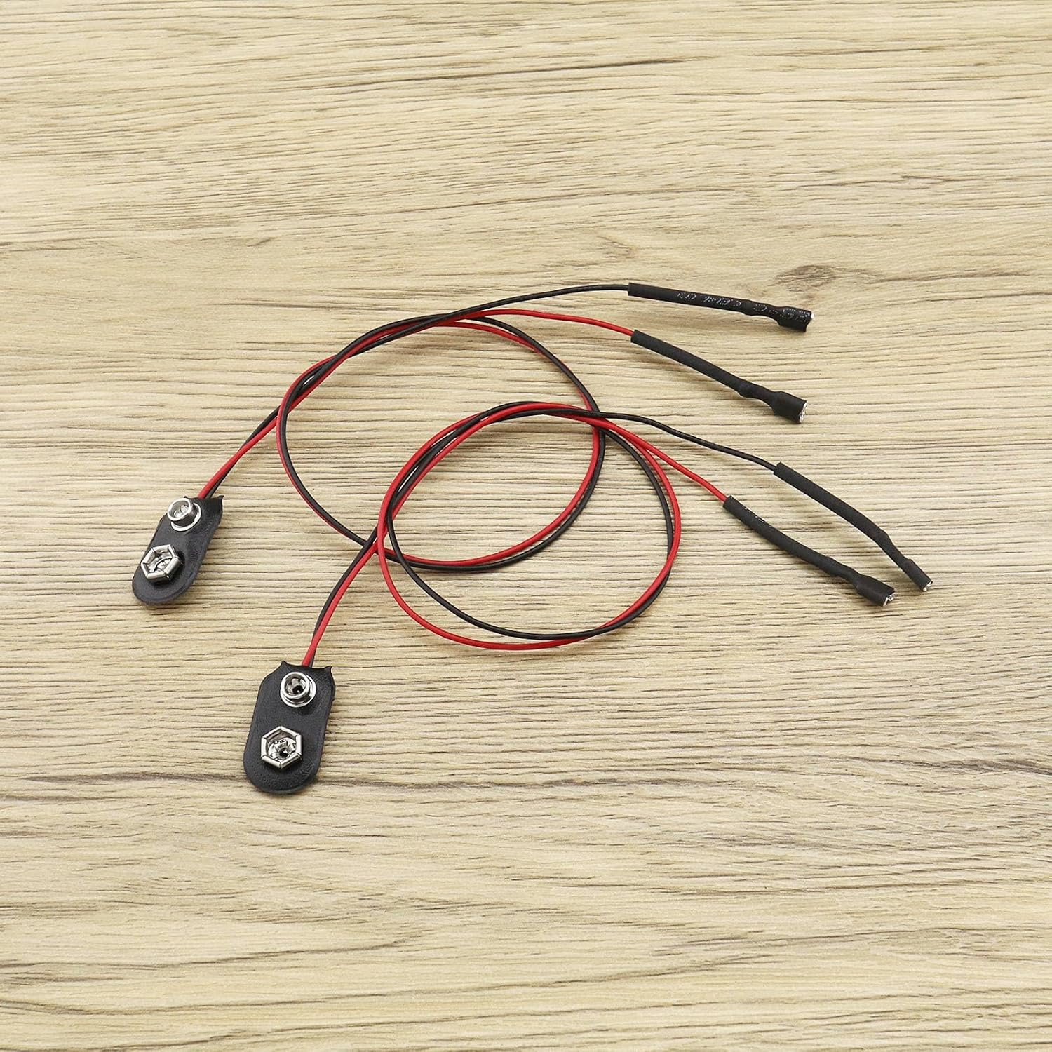 Emagtech 10PCS 9V Battery Clip Connectors Tinned Snap Strap Wire Lead & Crimp Terminals 35Cm for Power LED or Other Equipment with 9V Battery image number 2