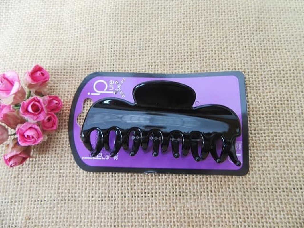 6Pcs Shiny Black Hair Clips Hair Clamps Hair Accessories