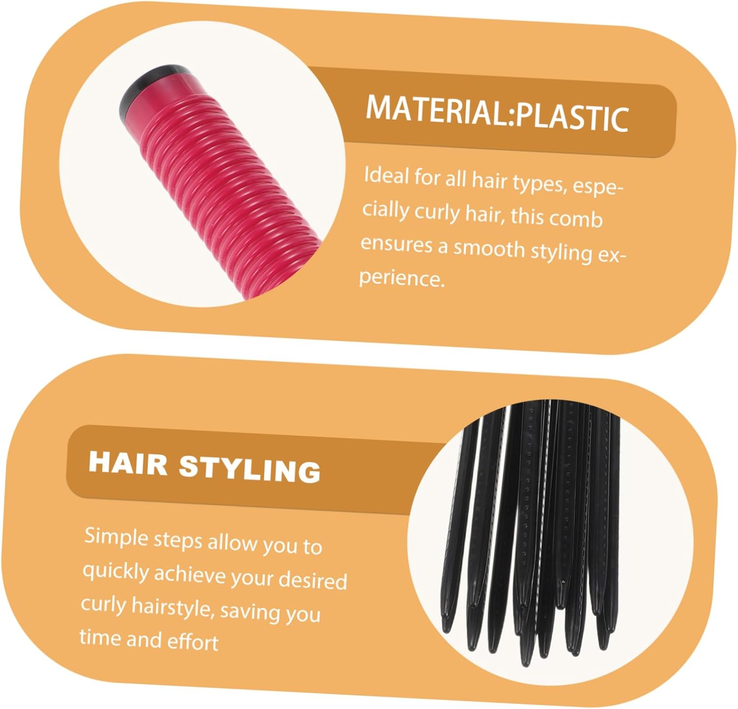 NIYANGLE Curly Hair Comb Hair Styling Tools for Voluminous Curls Hairdresser Brush image number 3
