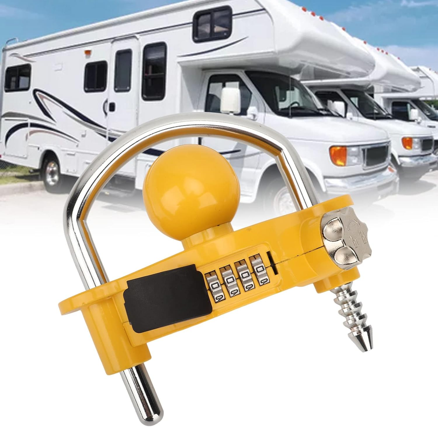 Trailer Coupler Lock U Shaped Combination Lock for Security Universal Design with 11 Locking Positions for Better Durability image number 1