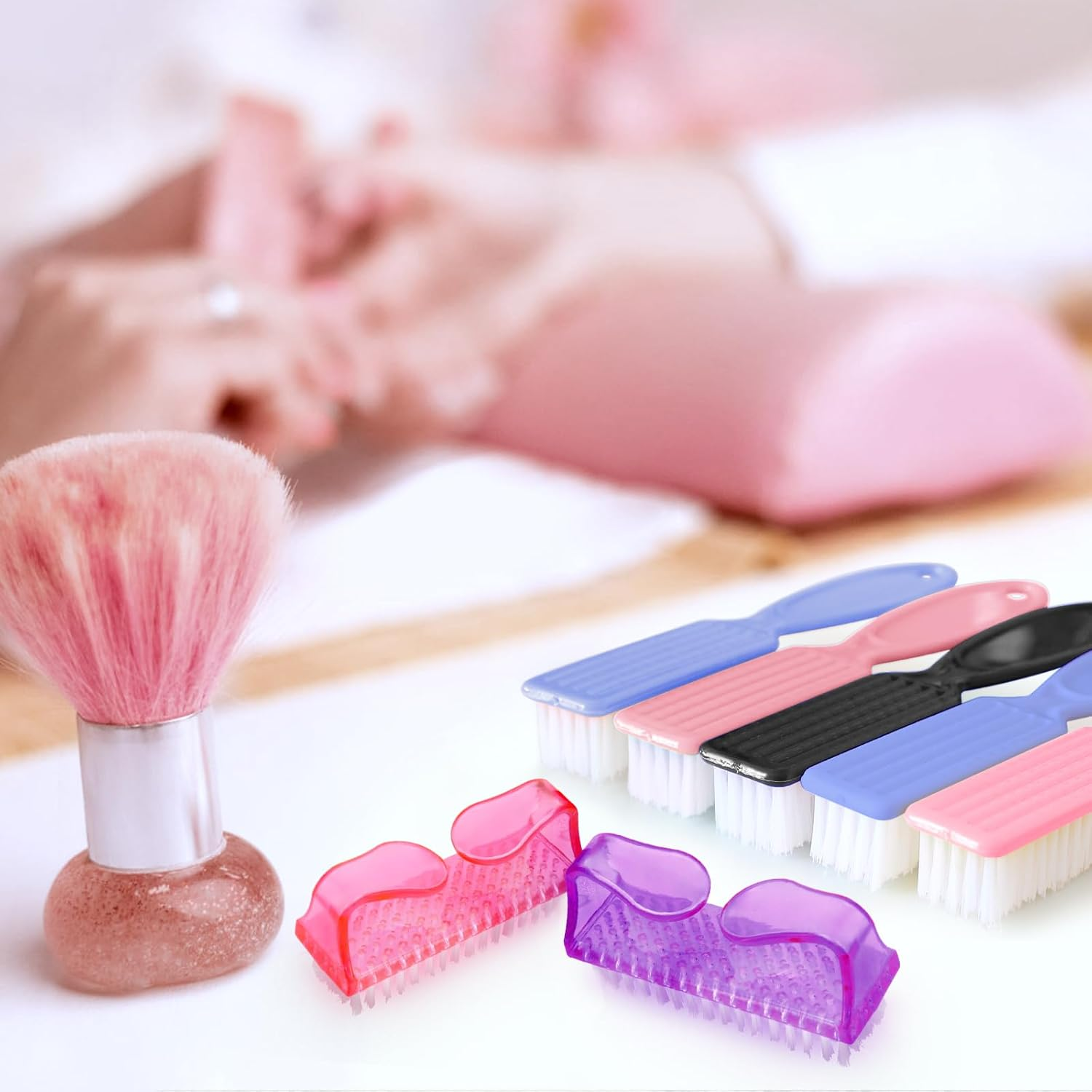 8 PCS Nail Brush for Cleaning Fingernails, Handle Grip Nail Scrubber Brush, Cleaner Brushes Manicure Tools Scrub Brushes Kit, Toenail Brush to Clean under Nails Pedicure Foot Small Brush Women Men image number 2