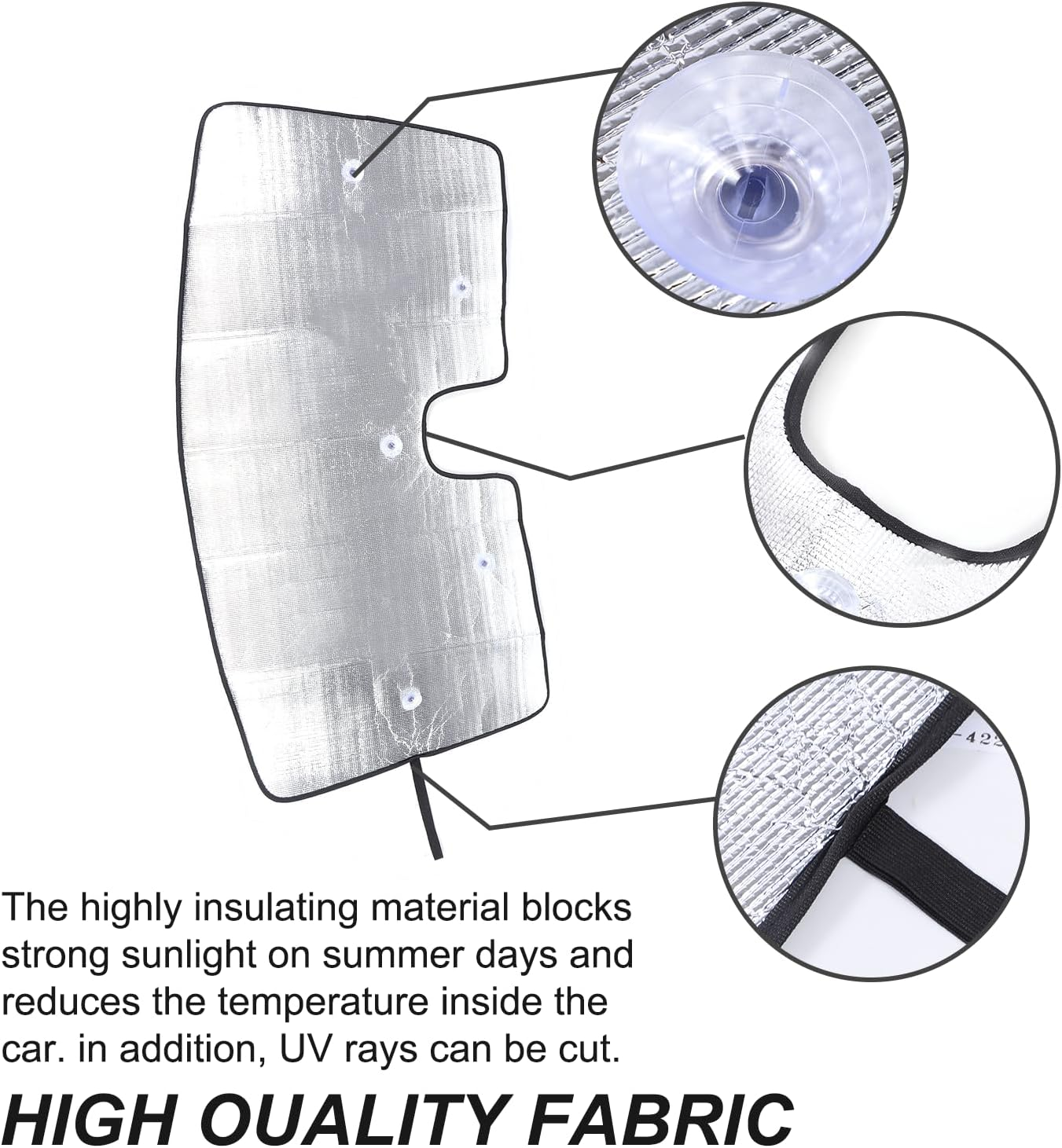 Windscreen Sun Shade Compatible with H*Onda CRV 2023-2025 Accessories | Reflective Windshield Cover Window Shade | UV & Heat Blocking Cover (Aluminum Foil) image number 1