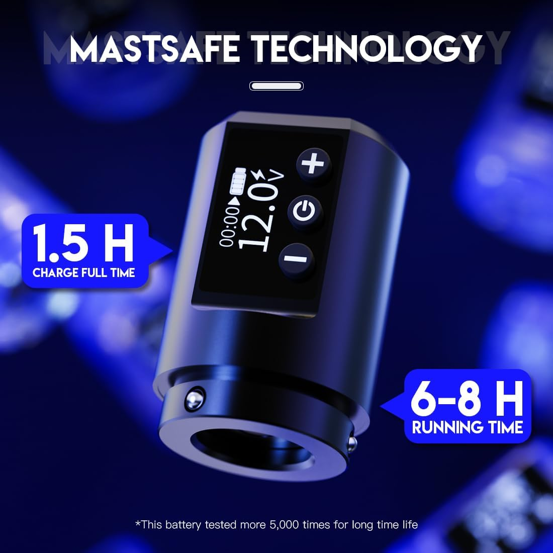 Mast Mini Wireless Pro Tattoo Gun Pen Machine 3.6Mm Stroke Length Mcore Coreless Power Motor Fast Charge Battery Supply (Golden) image number 5