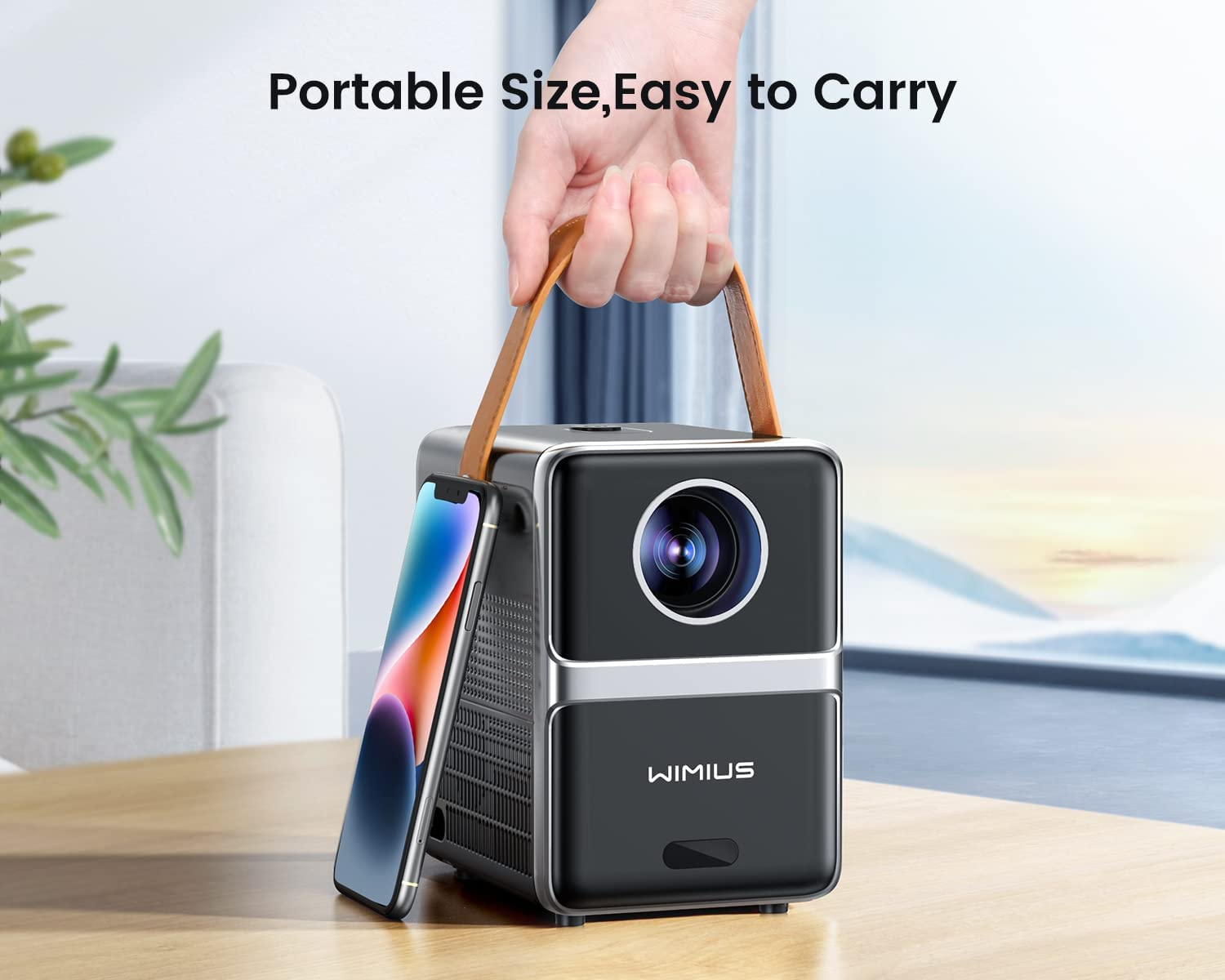 Projector【Electric Focus/Auto Keystone】Mini Projector 4K 1080P Support,22000 Lumen Portable Projector with 5G Wifi and Bluetooth,Wimius 50% Zoom Home Outdoor Movie Projectors for Iphone/Tv Stick/Hdmi image number 4