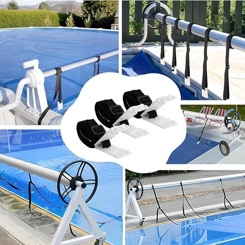 Pool Solar Cover Reel Attachment Straps Kit, 24Pcs Pool Solar Cover Reel Attachment Straps Kit, Swimming Pool Solar Blanket Cover Reels Straps Solar Blanket Straps image number 1