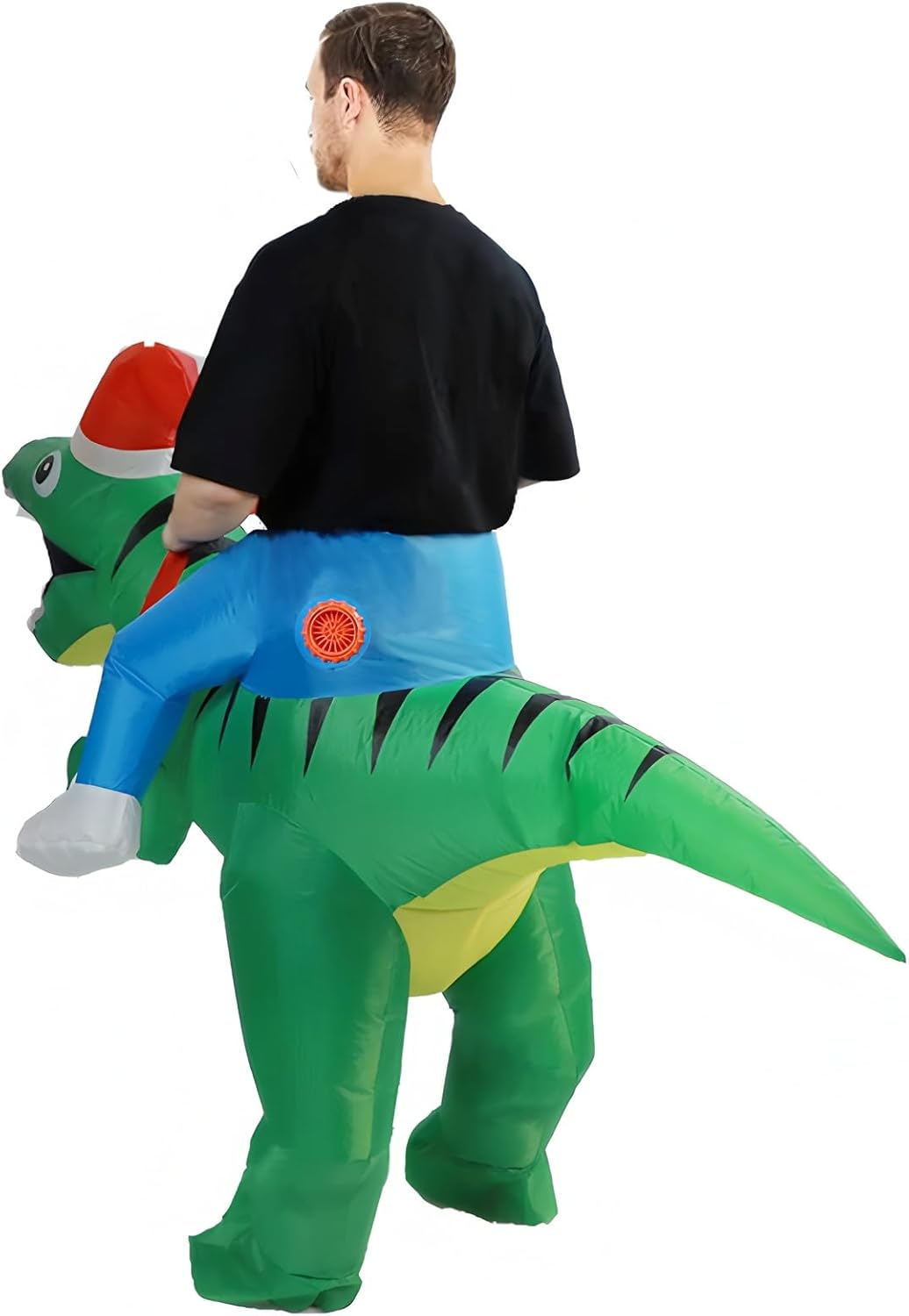 Inflatable Christmas Costume Blow up Funny Costume Suit Unisex Costumes Adult Cosplay Outfit (Christmas Dinosaur) - Gingerbread Man image number 4