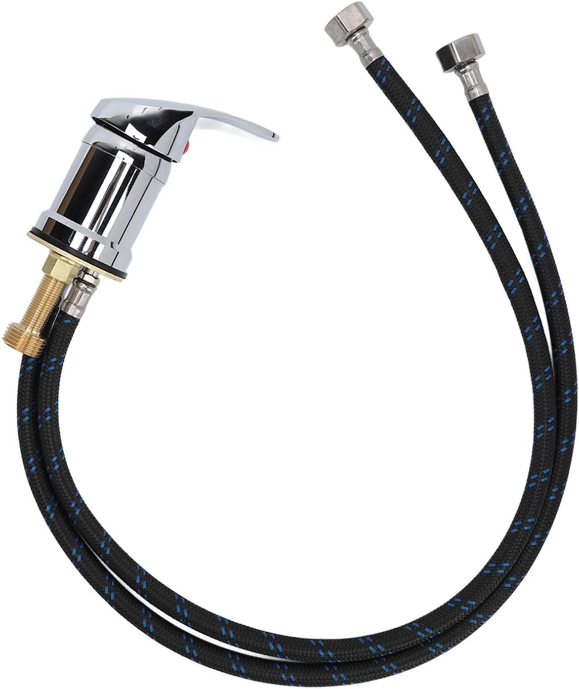 Fdit Shampoo Bowl Faucet, Chrome Plated Zinc Alloy Salon Sink Mixer Tap with 60Cm Flexible Hose & Ceramic Valve Core for Hairdressing Shampoo Bed Basin image number 4