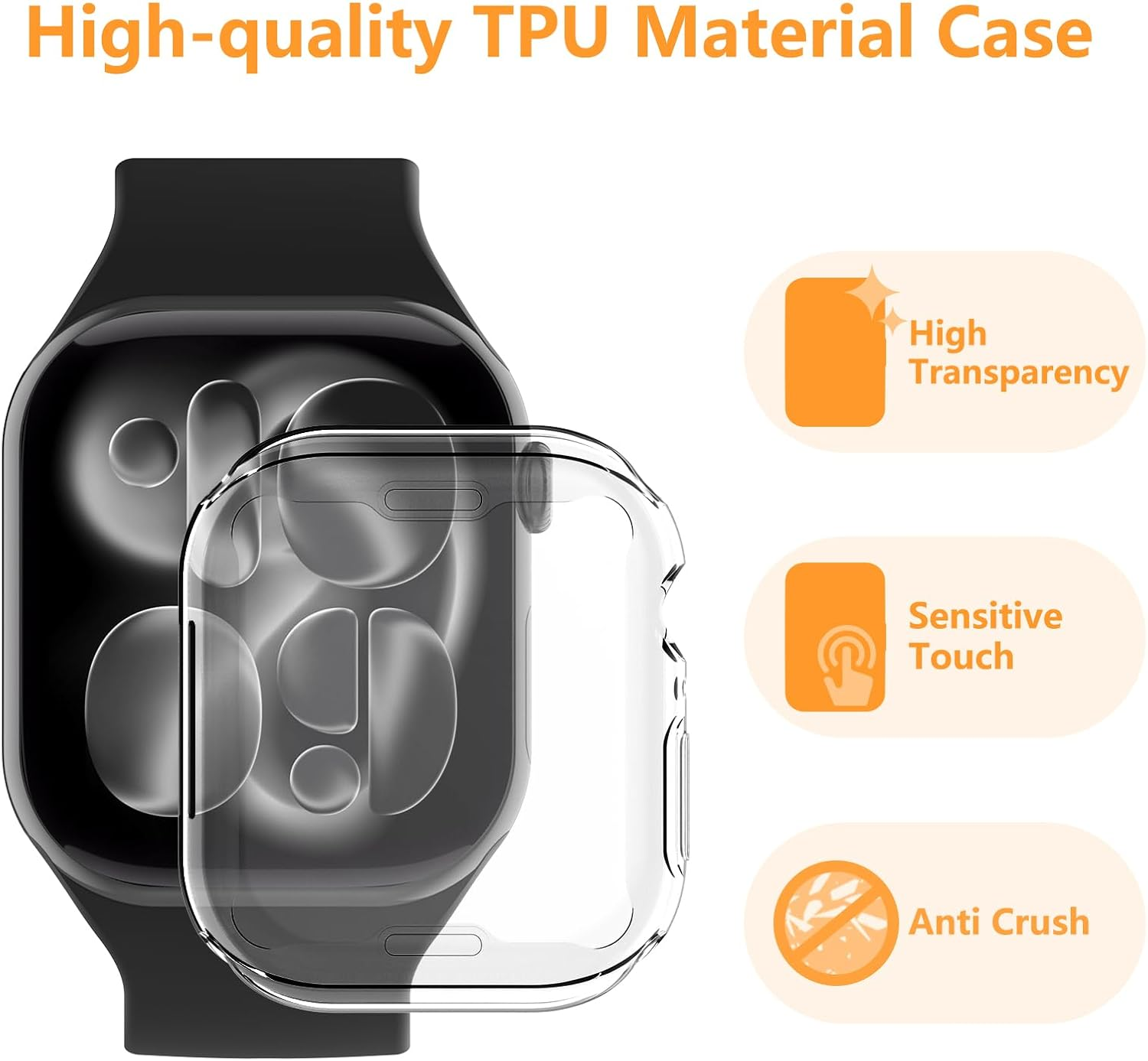 Hianjoo 2-PCS Screen Protectors Compatible with Apple Watch Series 11/10 42Mm, TPU Plated Full Coverage Screen Bumper Case (Clear)