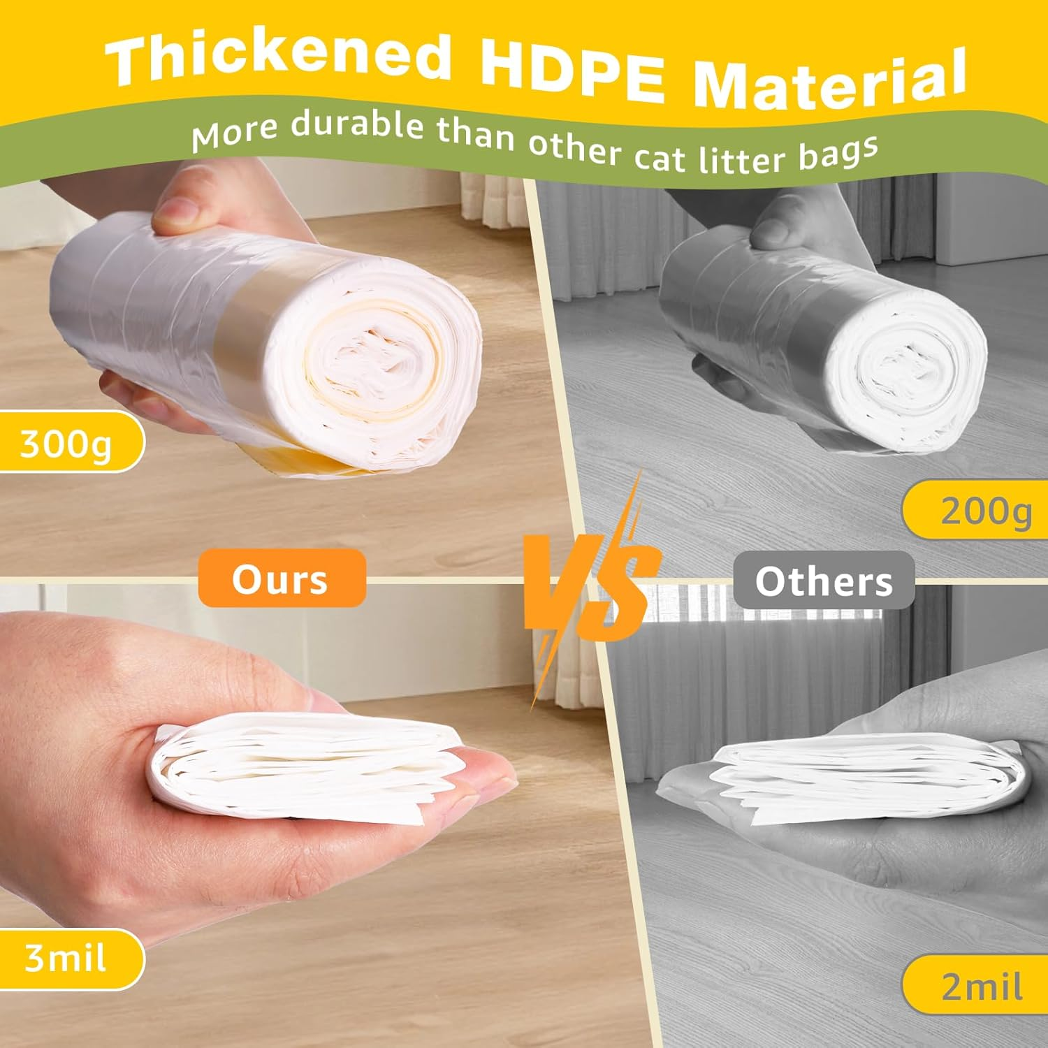 Zuqqony Cat Litter Box Liners 20 Count, 37&rdquo;X18&rdquo; Large Cat Litter Bags for Stainless Steel Sifting Litter Box and Automatic Cat Litter Box, Extra Thick Drawstring Litter Liner image number 5