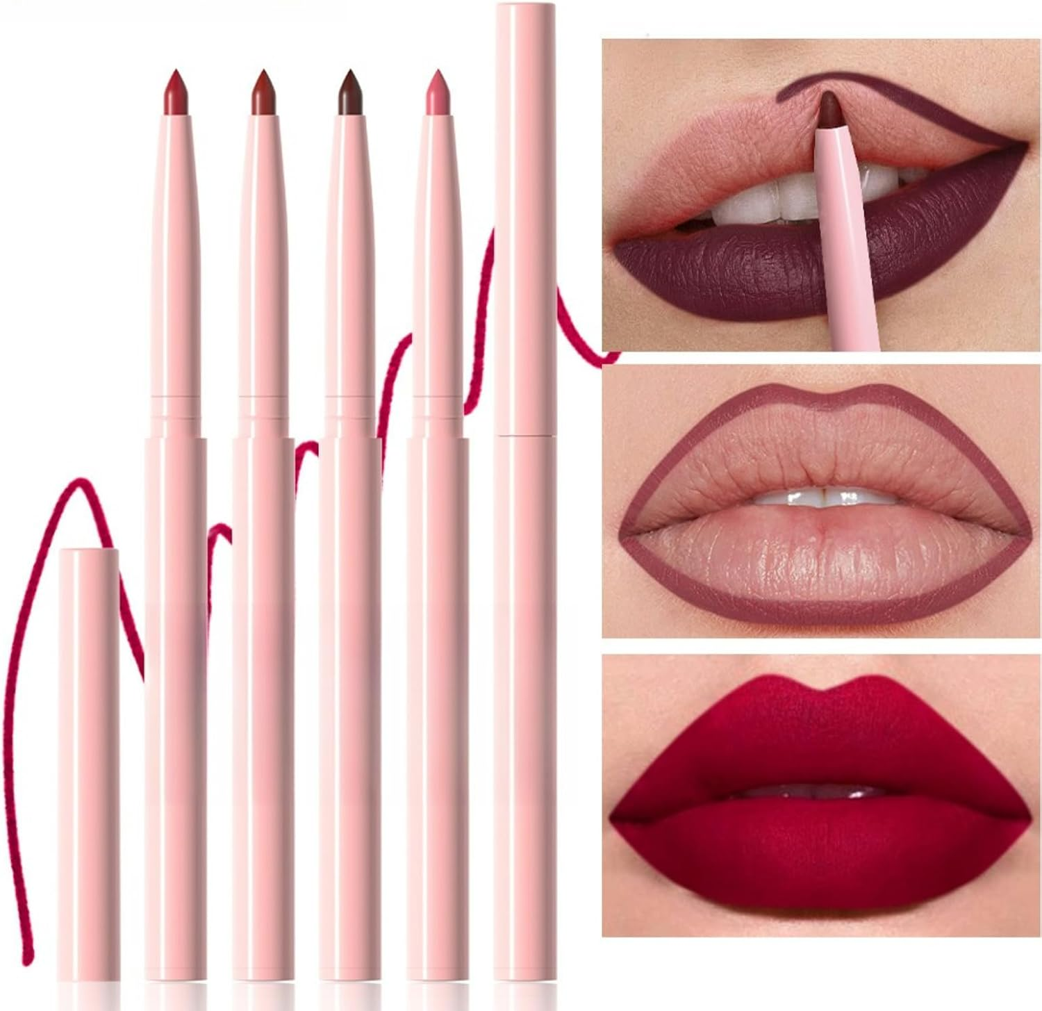 6 Colors Brown Lip Liner Set for Women - Dark Red Nude Waterproof Lip Liner Pencils for Defining & Filling Lips, Long-Lasting Smooth Lip Makeup, High Pigmented Pack image number 6
