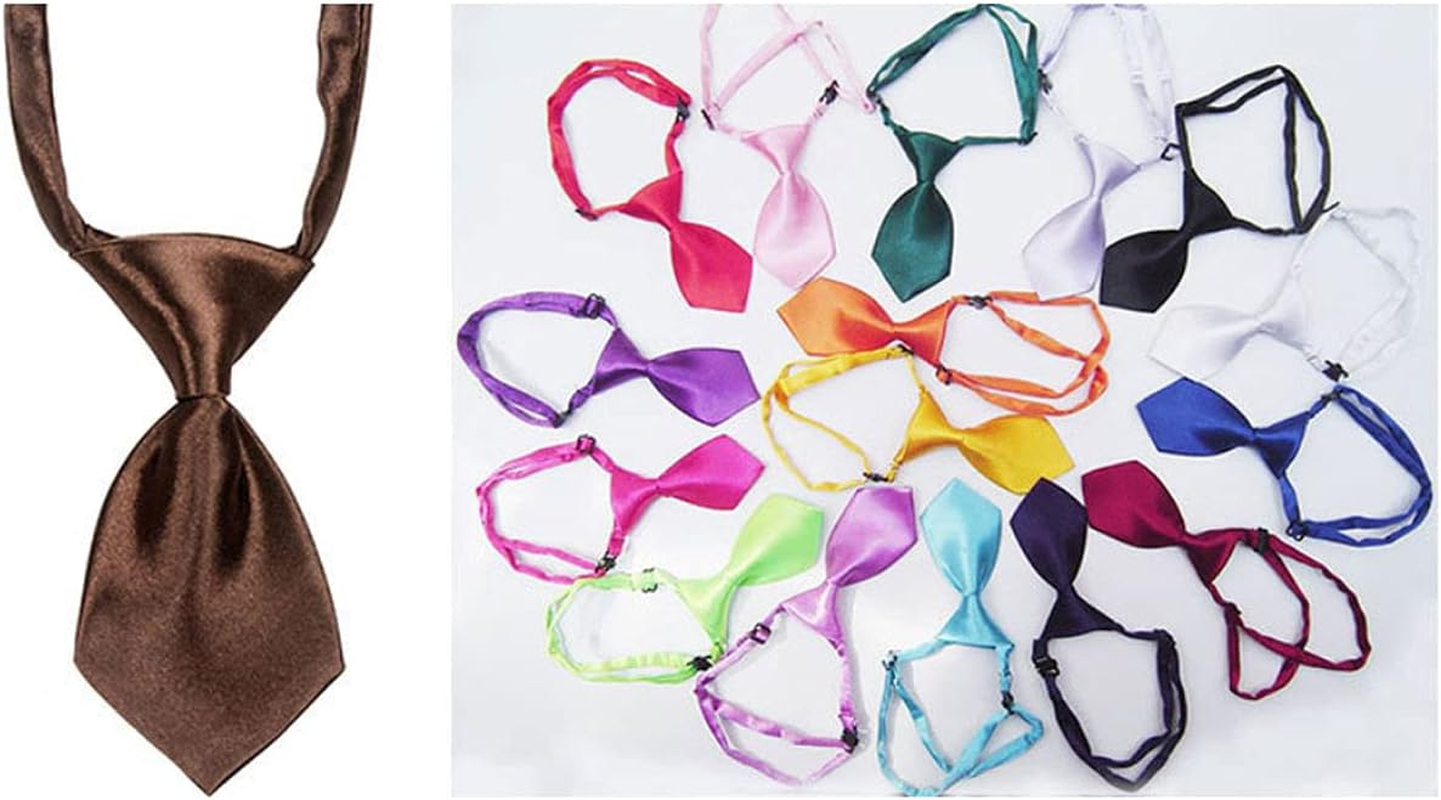 Wepetyo 10 Pcs Pure Color Pet Tie Dog Ties with Adjustable Collar for Dogs Cats Summer Party Decoration(Mixed Style) image number 1