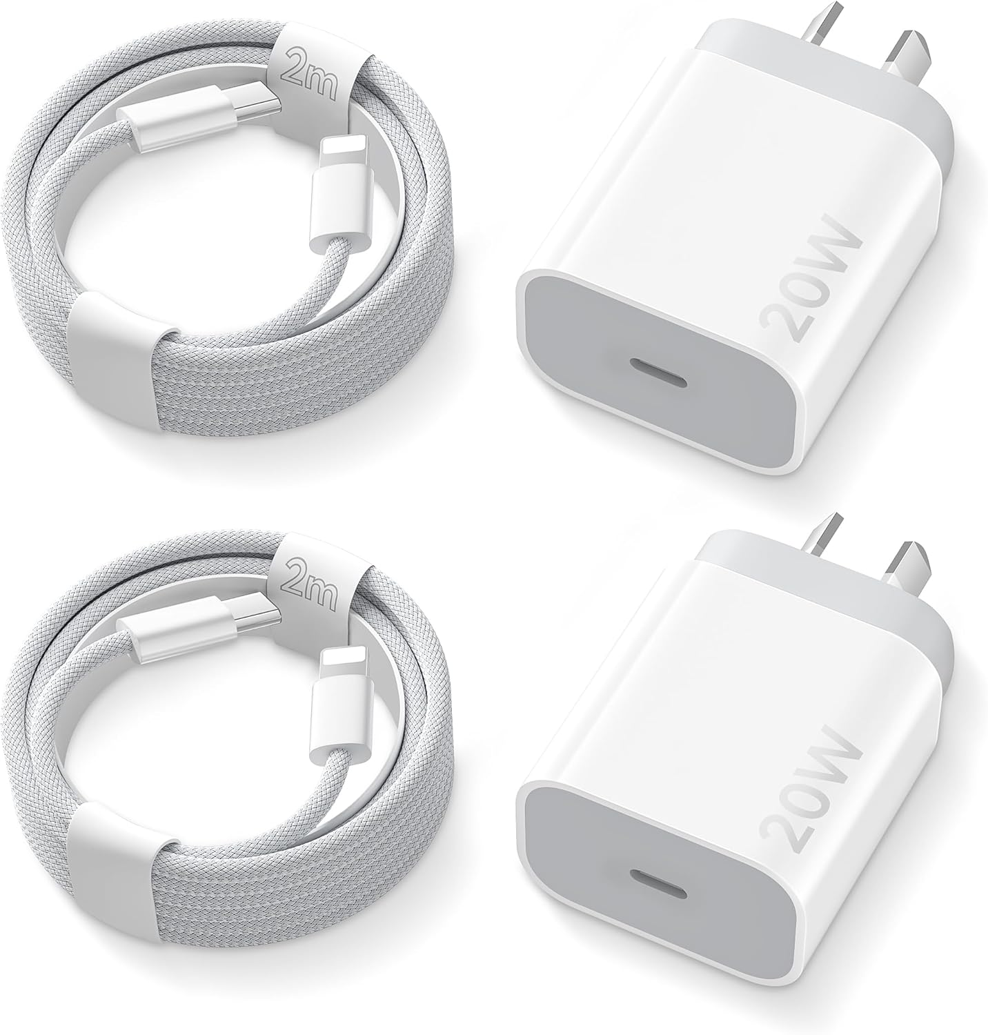 20W Charger for Iphone 14 Pro Max, USB C Fast Charger Wall Chargers Block with 2M USBC to Lightning Cable Compatible with Iphone 14/13/12/11 Pro/Xs Max/Xs/Xr/X/Se/8/Ipad image number 4