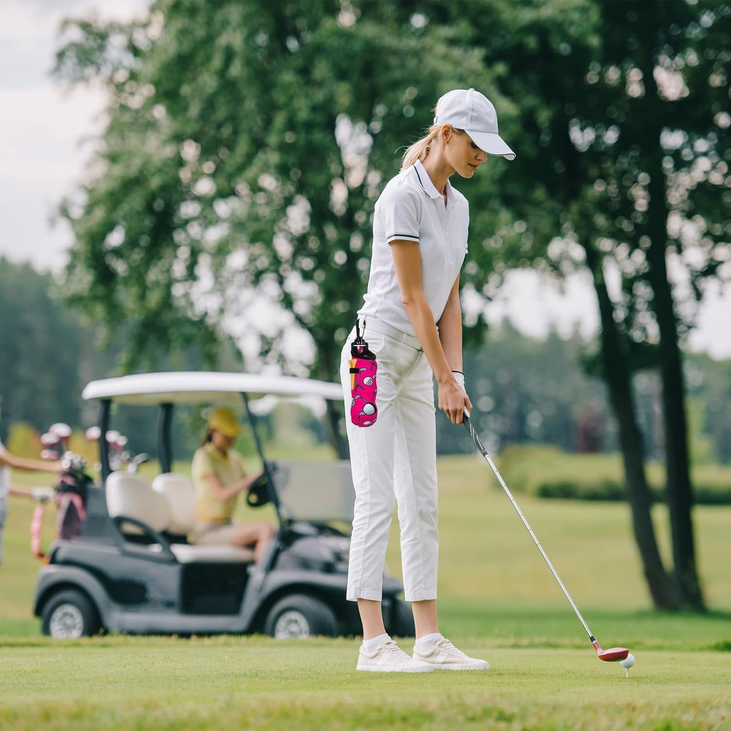 4 Pieces Golf Ball Tee Holder Neoprene Pouch Golf Ball Carry Bag Multicolor Portable Accessories for Man Woman. image number 2