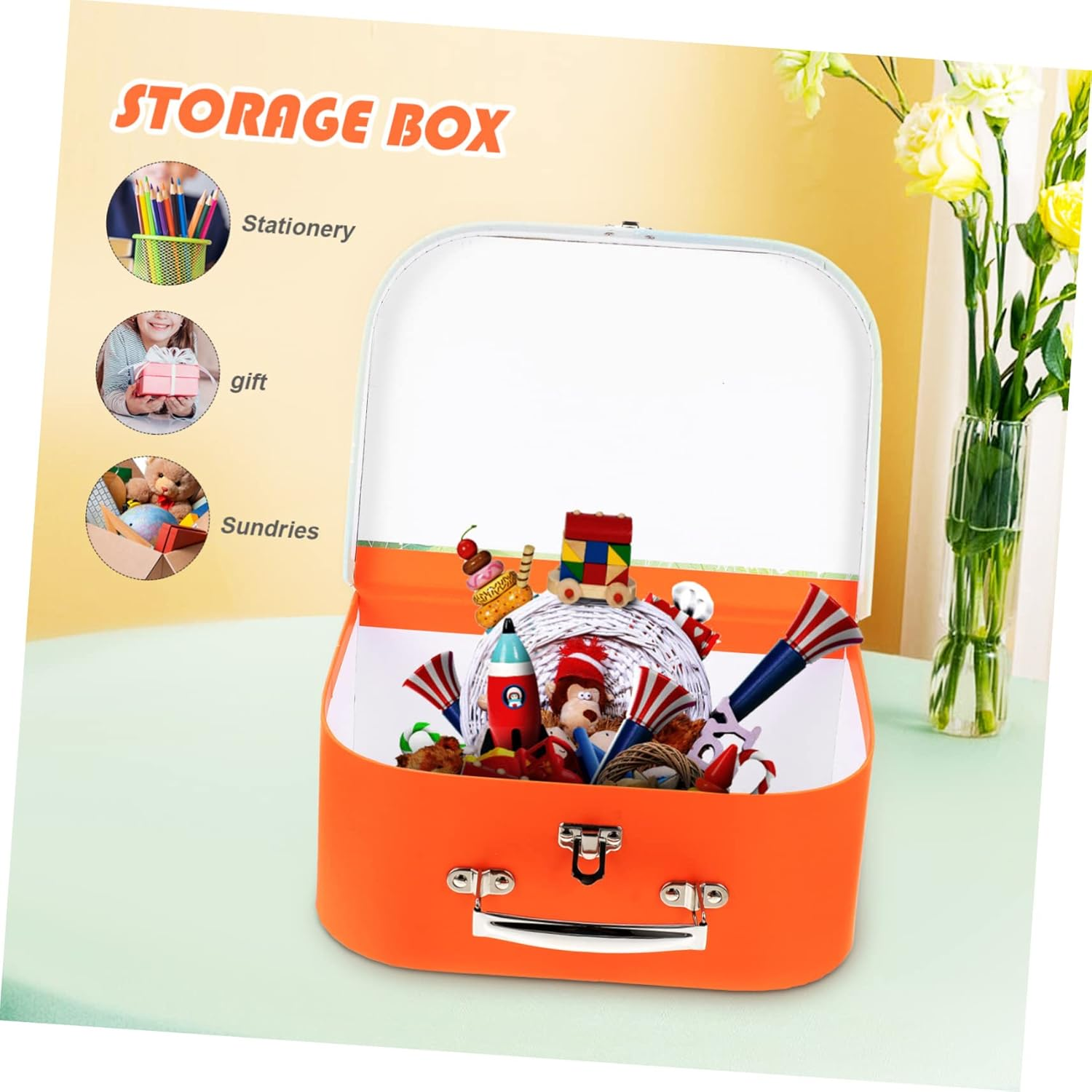 Giraffe Portable Handheld Storage Box Large Suitcase for Boys and Girls Travel Makeup Organizer Sundries Storage Case image number 1