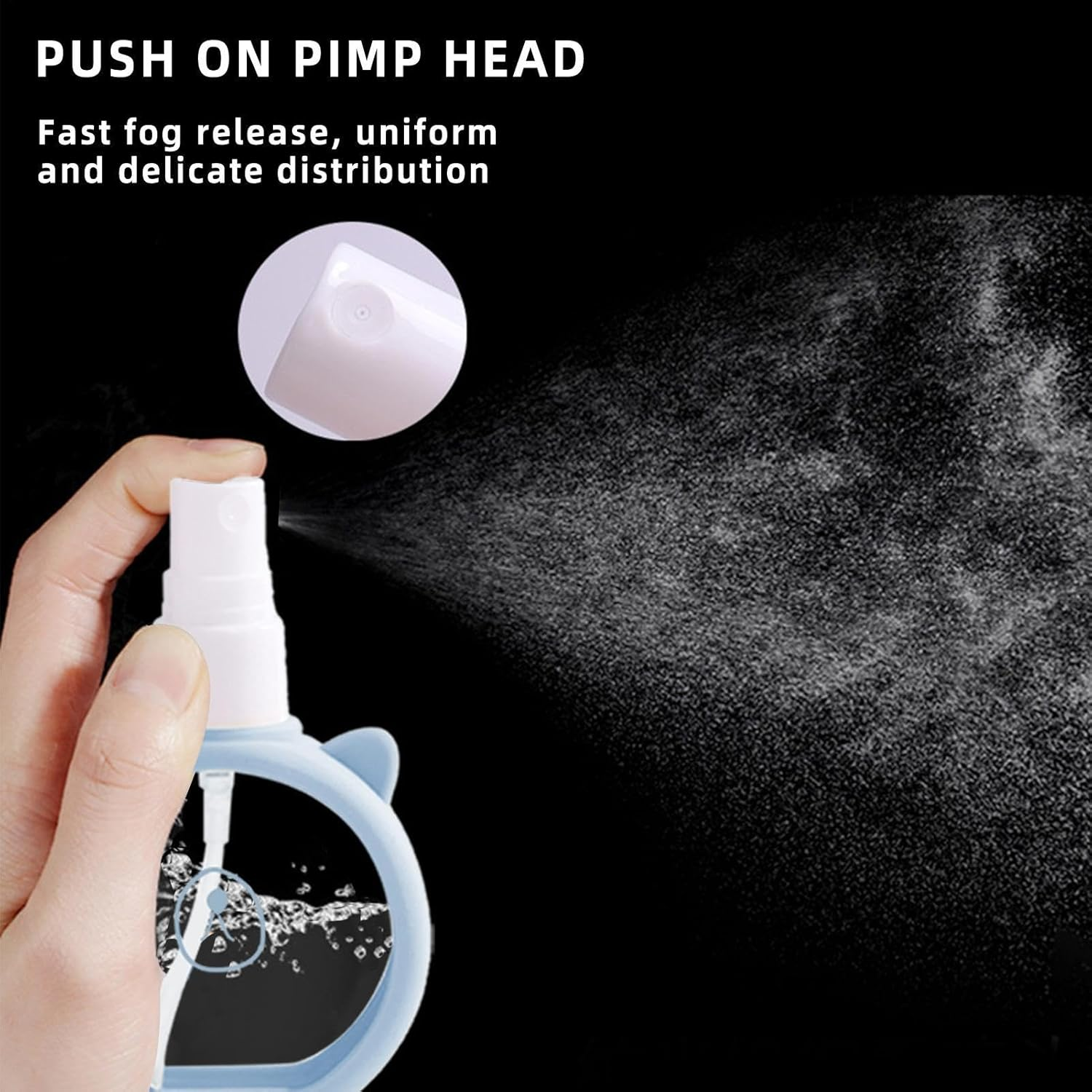 Travel Spray Bottle - Cute Refillable Mist Sprayer Compact 55Ml Mist Sprayer - Gentle Slim Action, Leak Proof Lid & Portable Build a Care Pe - Green image number 5