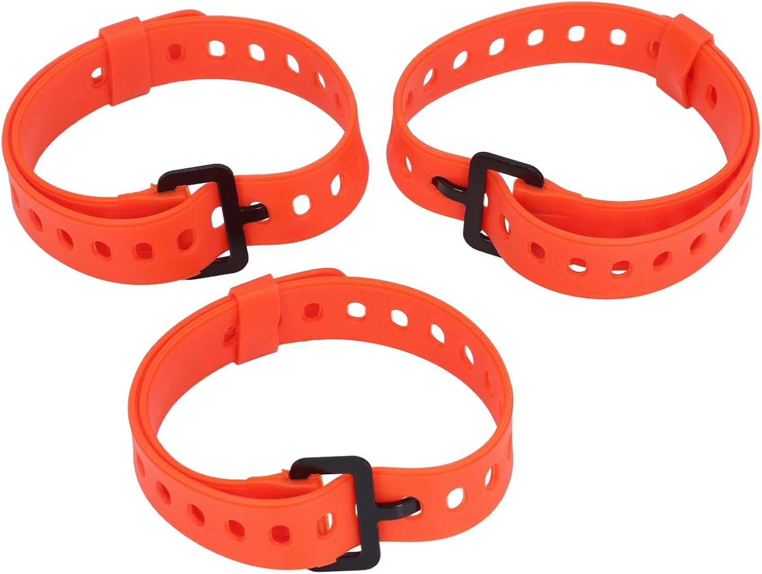 Tension Straps, Lightweight Multi Purpose Securing Sturdy Buckle 3Pcs Rubber Lashing Straps for Camping Gear (Orange) image number 4