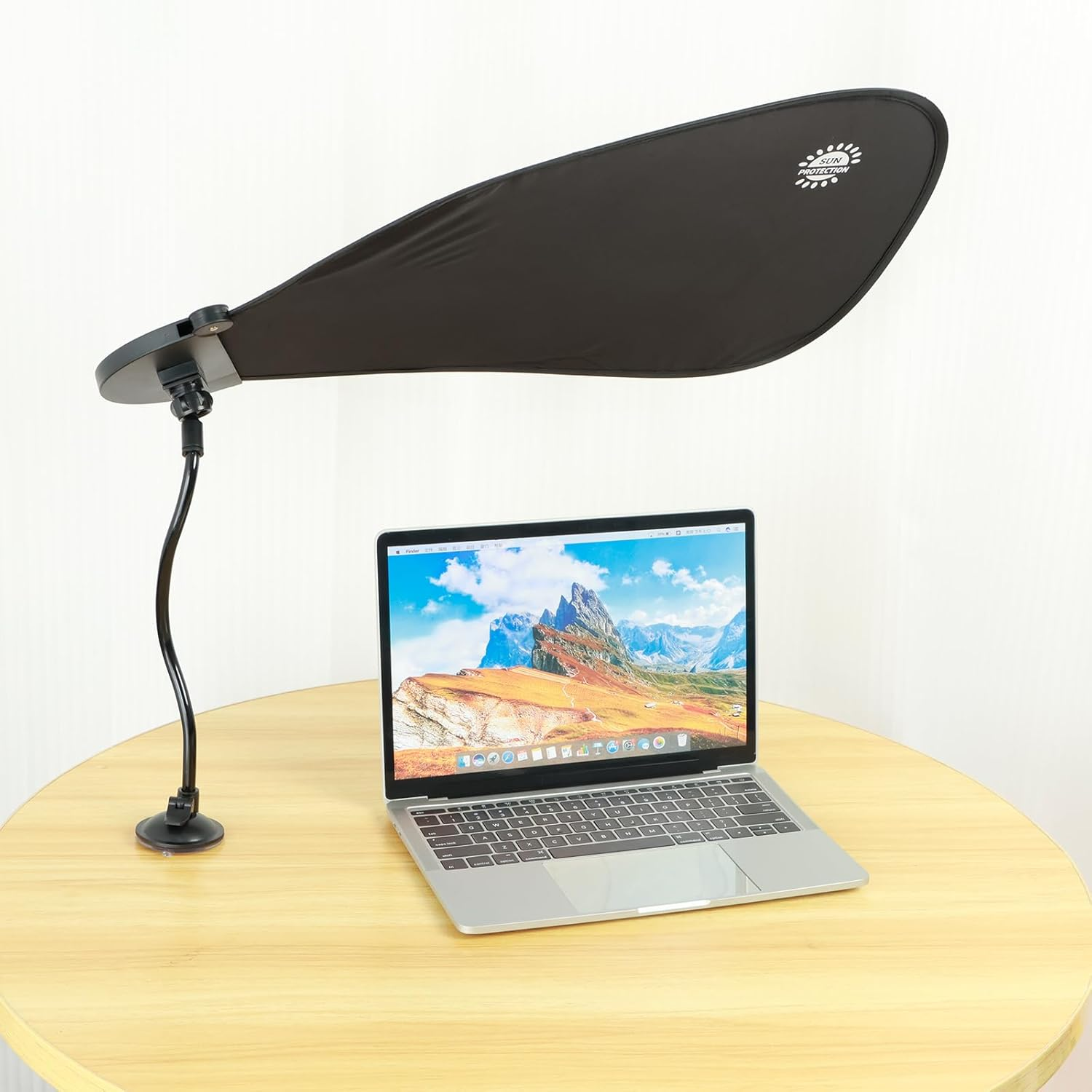 Office Cubicle and Desk Shade, Laptop Sun Shade for Working Outside, Adjustable Bendable Office Desk Shade and Cubicle Shade, Anti-Glare Laptop Visor with Suction Cup for Laptop Computers Car