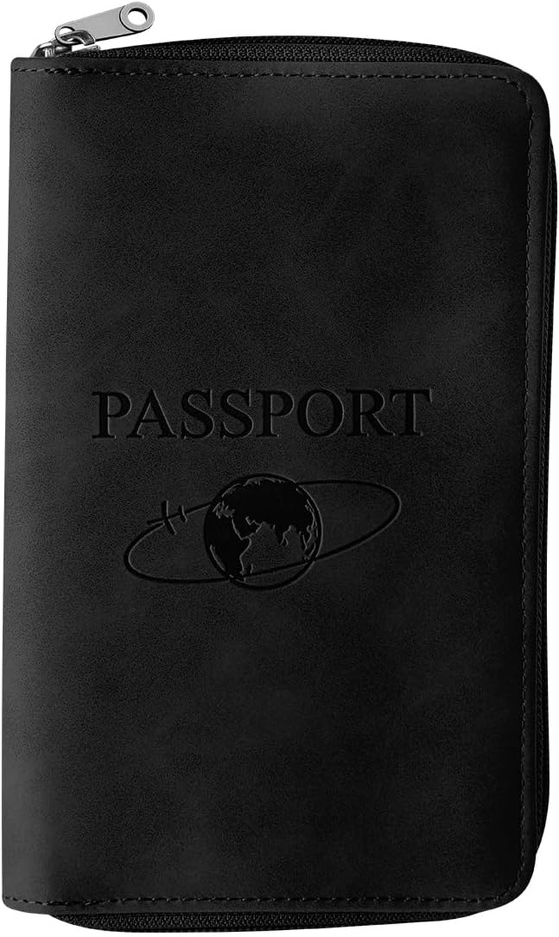 Lotsdonxia Slim PU Leather Passport Holder &ndash; Compact Travel Wallet, RFID Document Organiser with Card Slots, Holiday or Business Essential for Men and Women, Blue, 11.5X19X2.5Cm, Modern