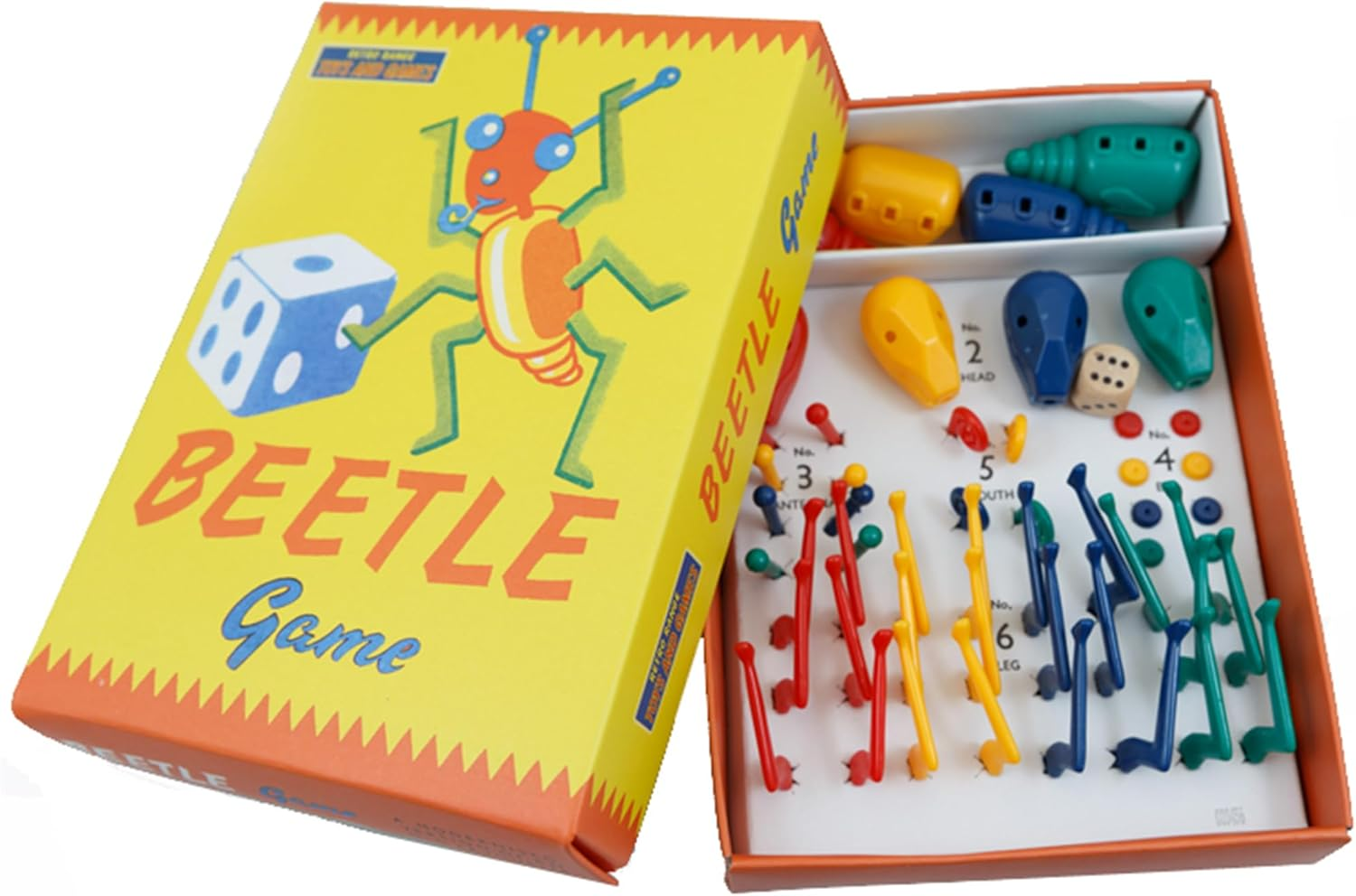 House of Marbles - the Beetle Game, a Modernised Version of a Traditional Retro Board and Dice Game, with Fun Colour and Matching Beetles to Build, Great for Educational Play and Learning image number 2