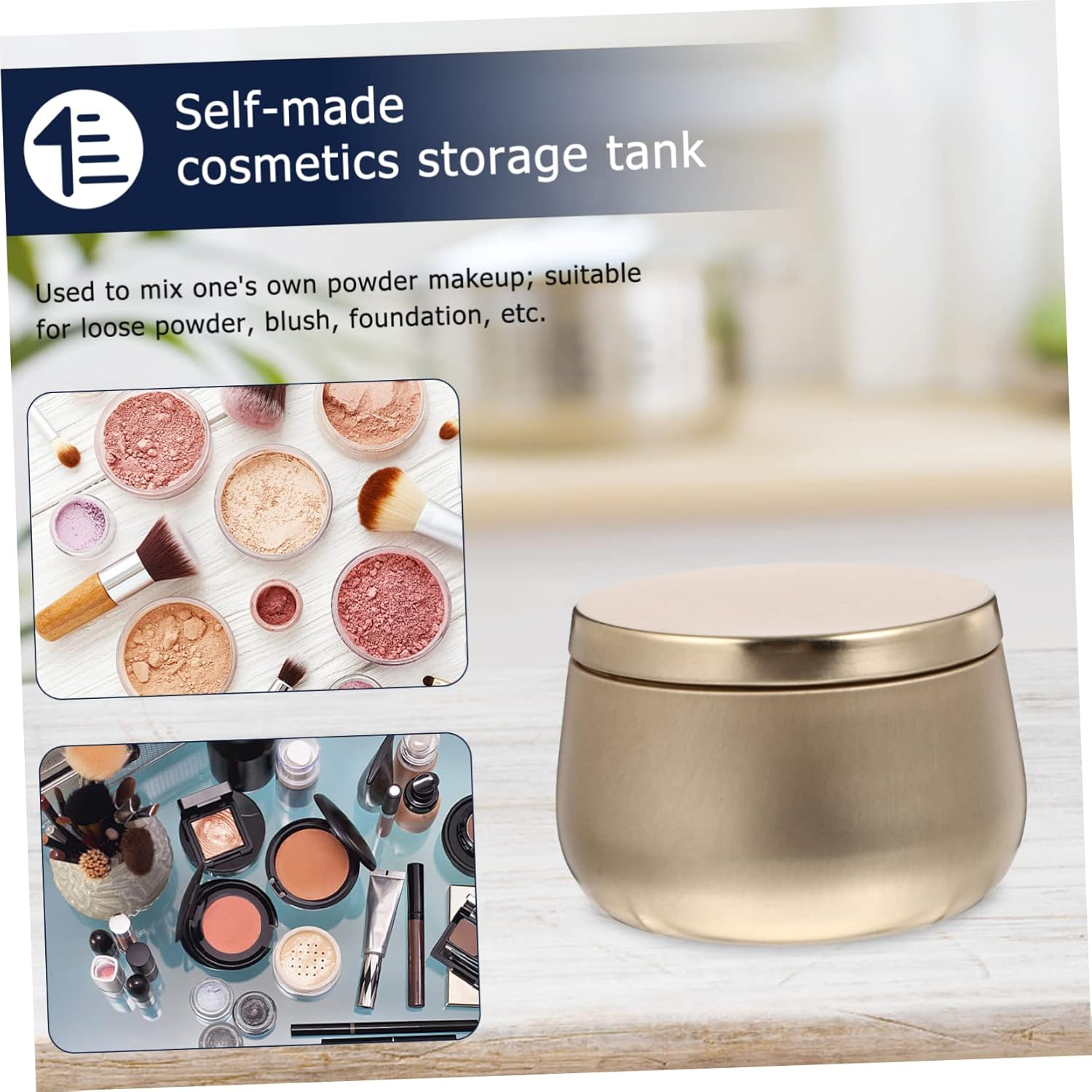 LABRIMP 9Pcs Tinplate Tea Candy Box Storage Jars for Kitchen Home Organization image number 4