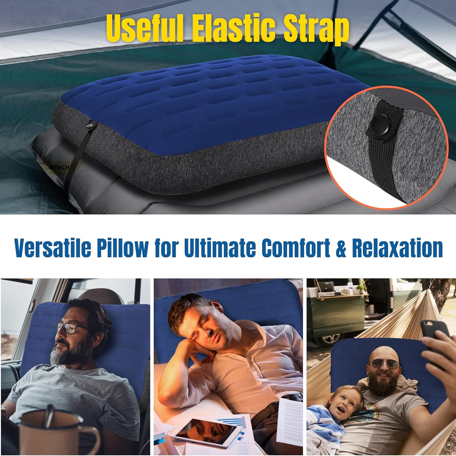 TREKOLOGY Large Inflatable Camping Pillow &ndash; Home-Sized Comfort for Outdoor Adventures | Portable, Easy-To-Inflate, Ideal for Camping, Backpacking, and Travel - ALUFT Ultra image number 6